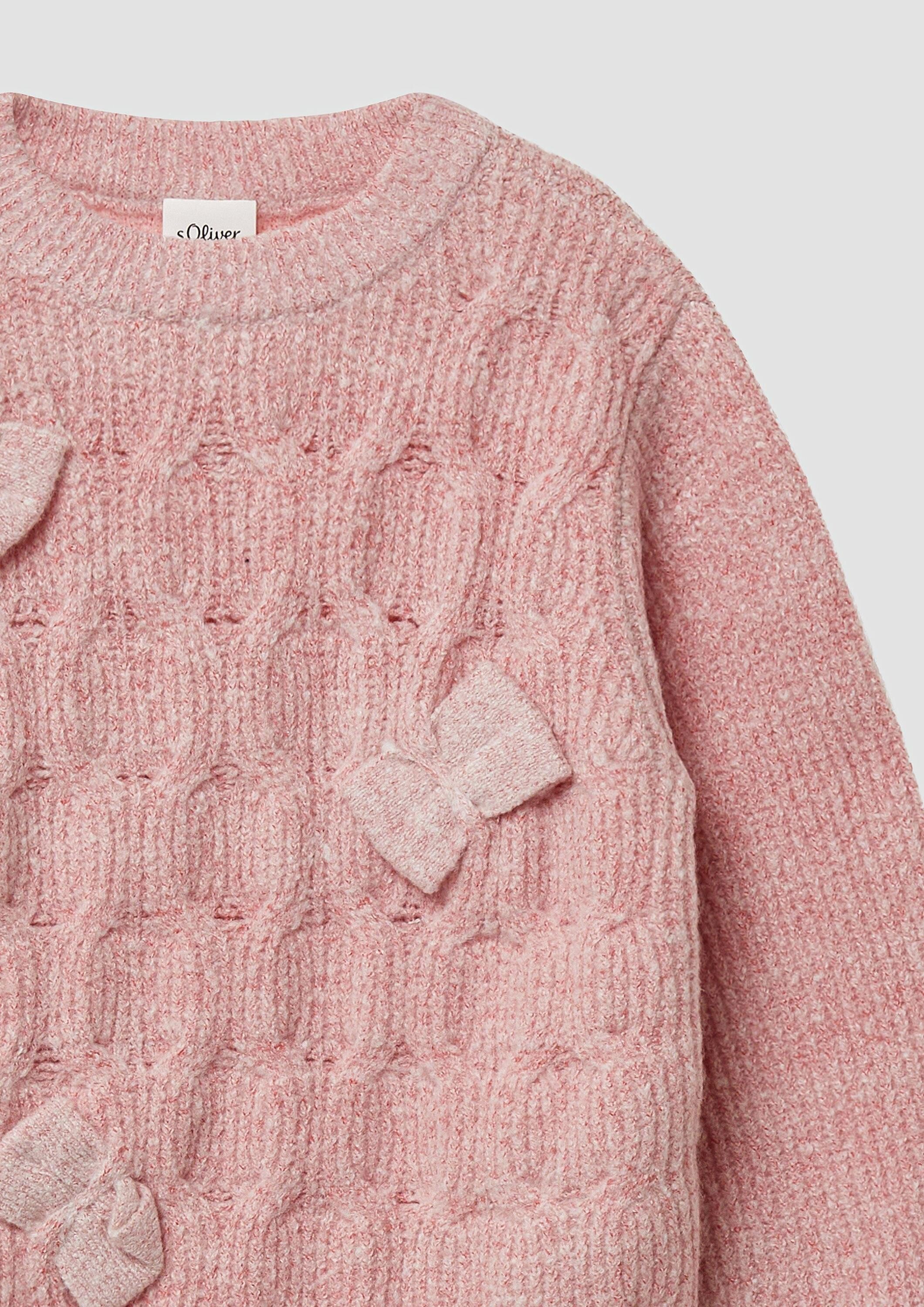 s.Oliver Longpullover Strickpullover Flauschiger Strickpullover mit Schleifen