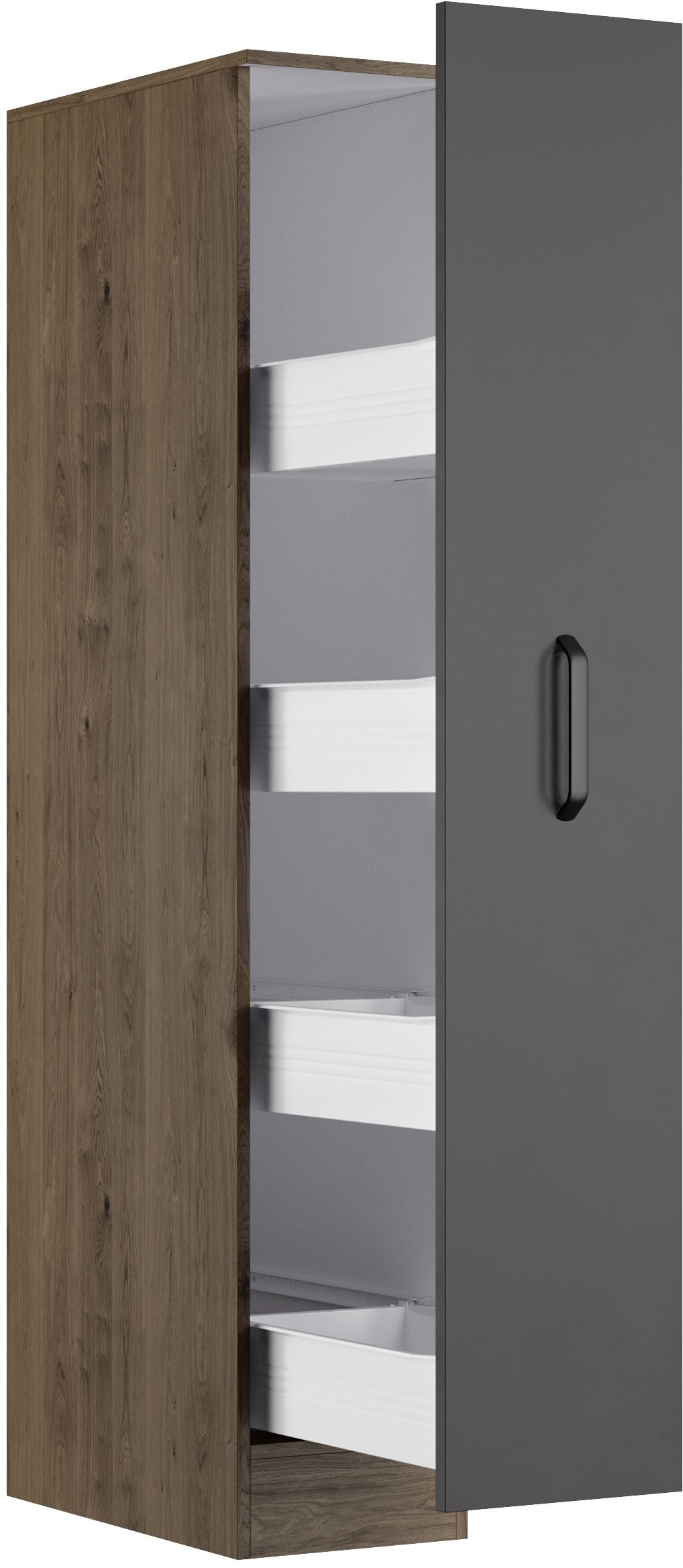 wiho Küchen Apothekerschrank Elba, Breite/Höhe: 30/165 cm mit 4 Ablagekörben