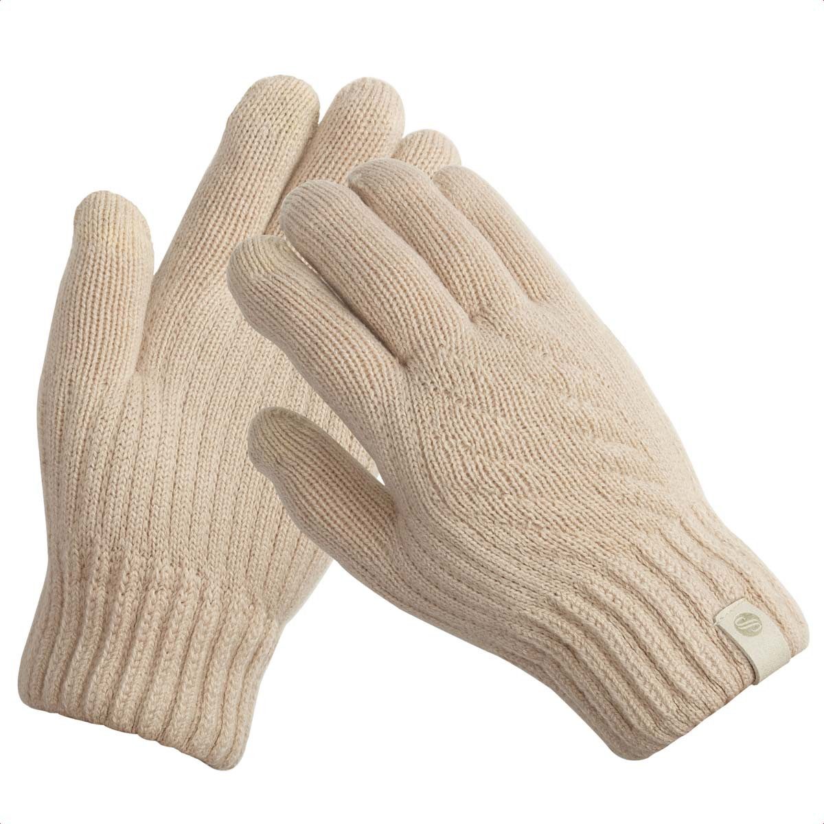 Selencia Lederhandschuhe Selencia Touchscreen-Handschuhe mit Woll-Optik - Damen - Größe M - Bei (2-St)