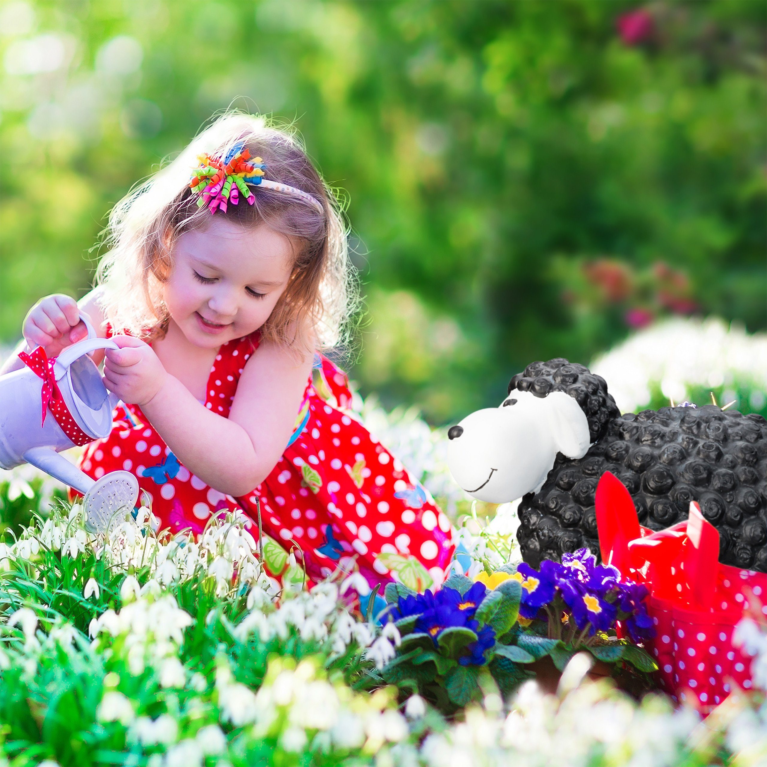 relaxdays Gartenfigur Schaf, Schwarz günstig online kaufen