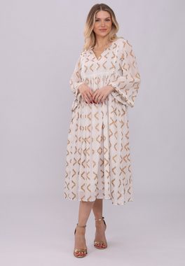 YC Fashion & Style Sommerkleid Sommerkleid mit Goldschimmer – Elegantes Partykleid aus 100% Baumwolle Boho, in Unifarbe, bequem zu tragen