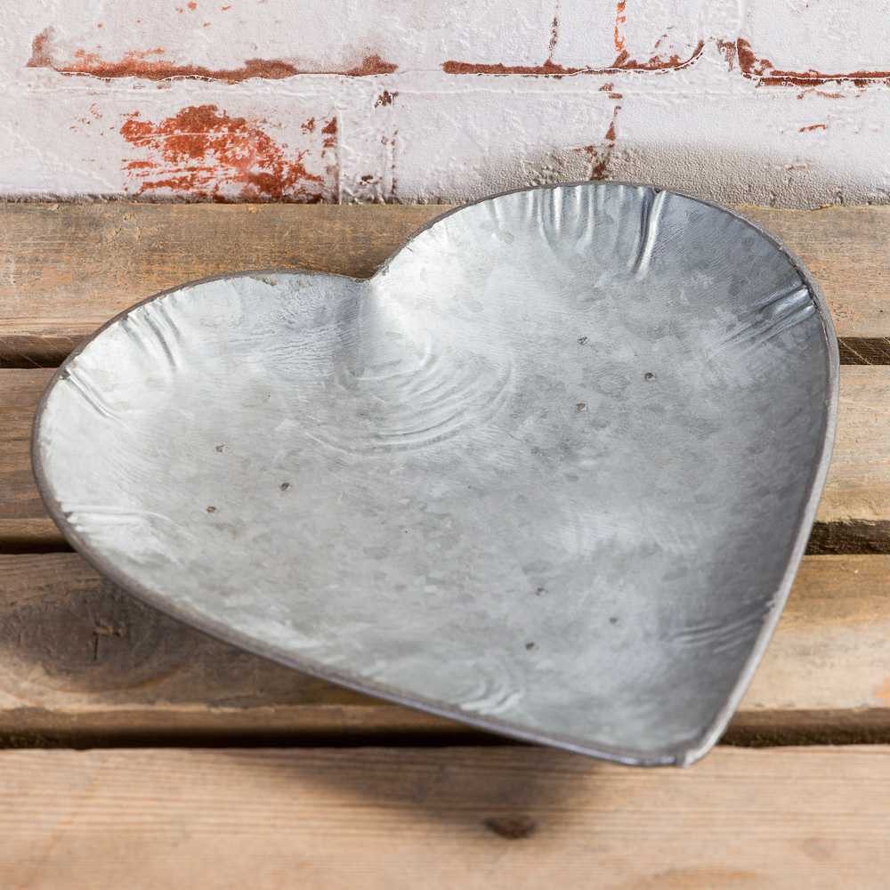AltoBelli Dekotablett AltoBelli Deko Tablett CUORE Schale Grau Herzform 20 cm
