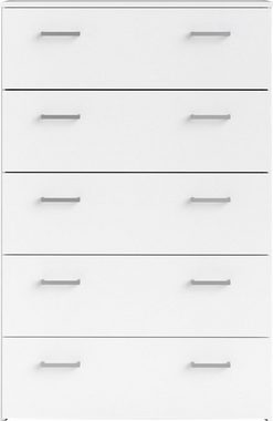 Home affaire Hochkommode, graue Stangengriffe, einfache Selbstmontage, 74,1 x 114,7 x 35,95 cm