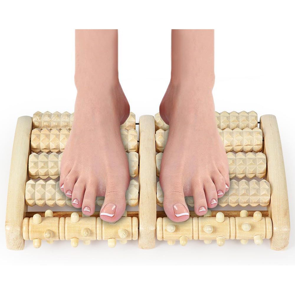 TUWENA Massageroller Fußmassageroller Holz, Roller Fußmassagegerät