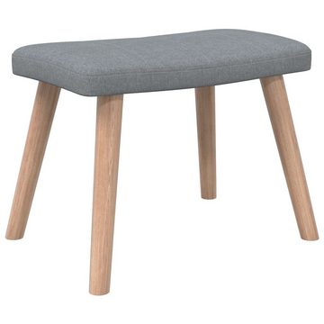 furnicato Sessel Relaxsessel mit Hocker Hellgrau Stoff