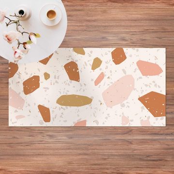 Läufer Teppich Vinyl Flur Küche Muster Terrazzo lang modern, Bilderdepot24, Läufer - beige glatt