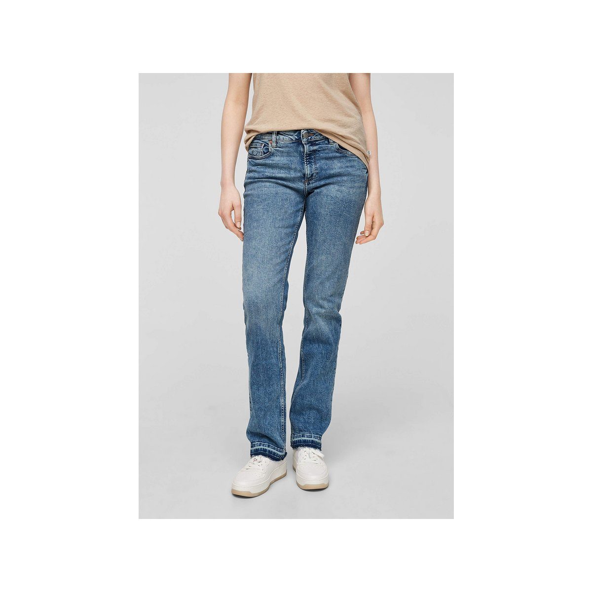 blau 5-Pocket-Jeans (1-tlg) QS