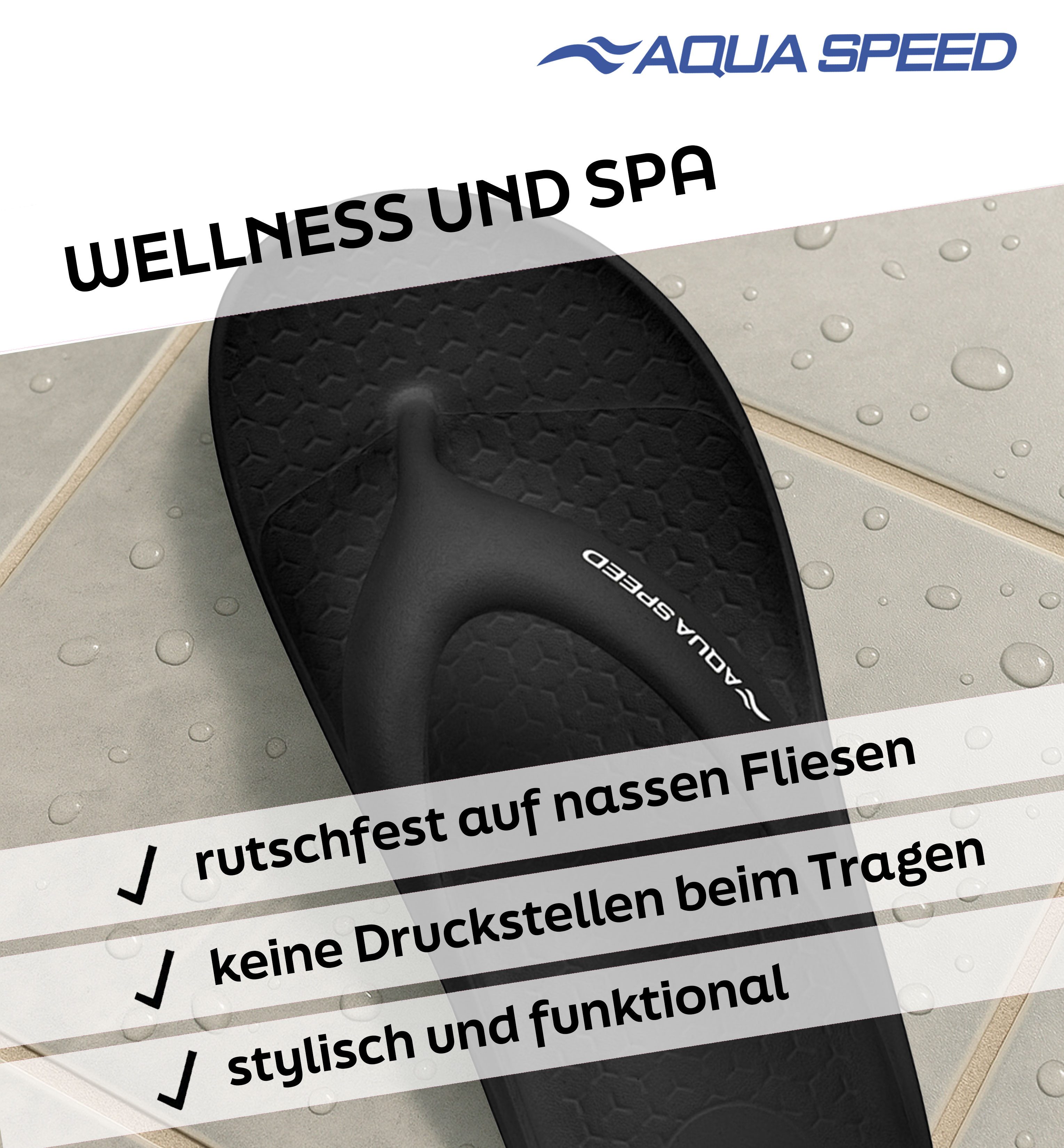 Aqua Speed Malaga Zehentrenner 41 schnelltrocknend, bequem für Reisen Zehentrenner (Schnelltrocknendes Fußbett – flexibel & bequem für Strandtage) Atmungsaktives Material – schnelltrocknend für Urlaub, Reisen