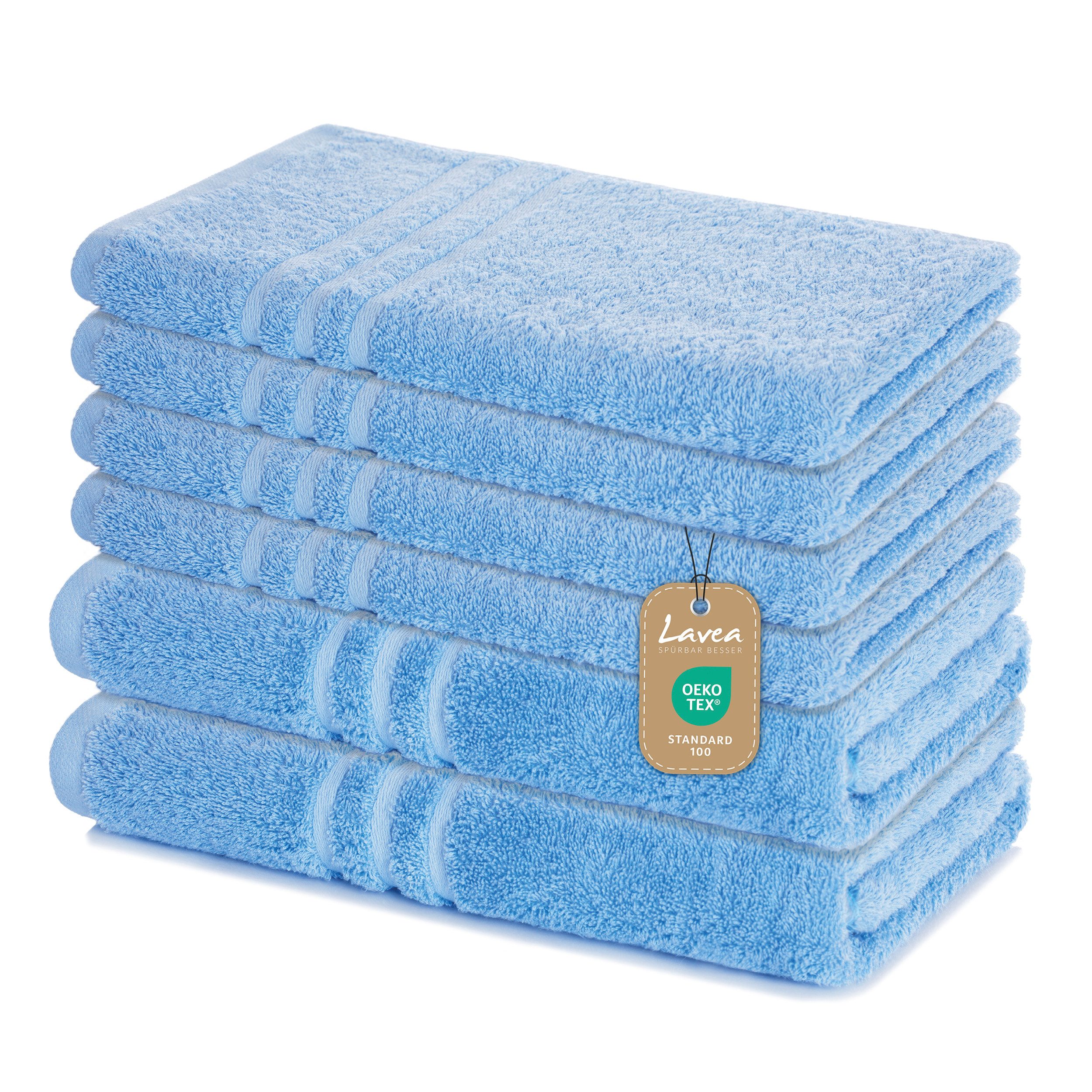 Lavea Handtuch Set Elena, Duschtücher, Рушники, Gästetücher, Waschhandschuhe, 100% Baumwolle (Set, 6-St), Frottierserie, weich & saugstark, pflegeleicht, 500 g/m² Frottier