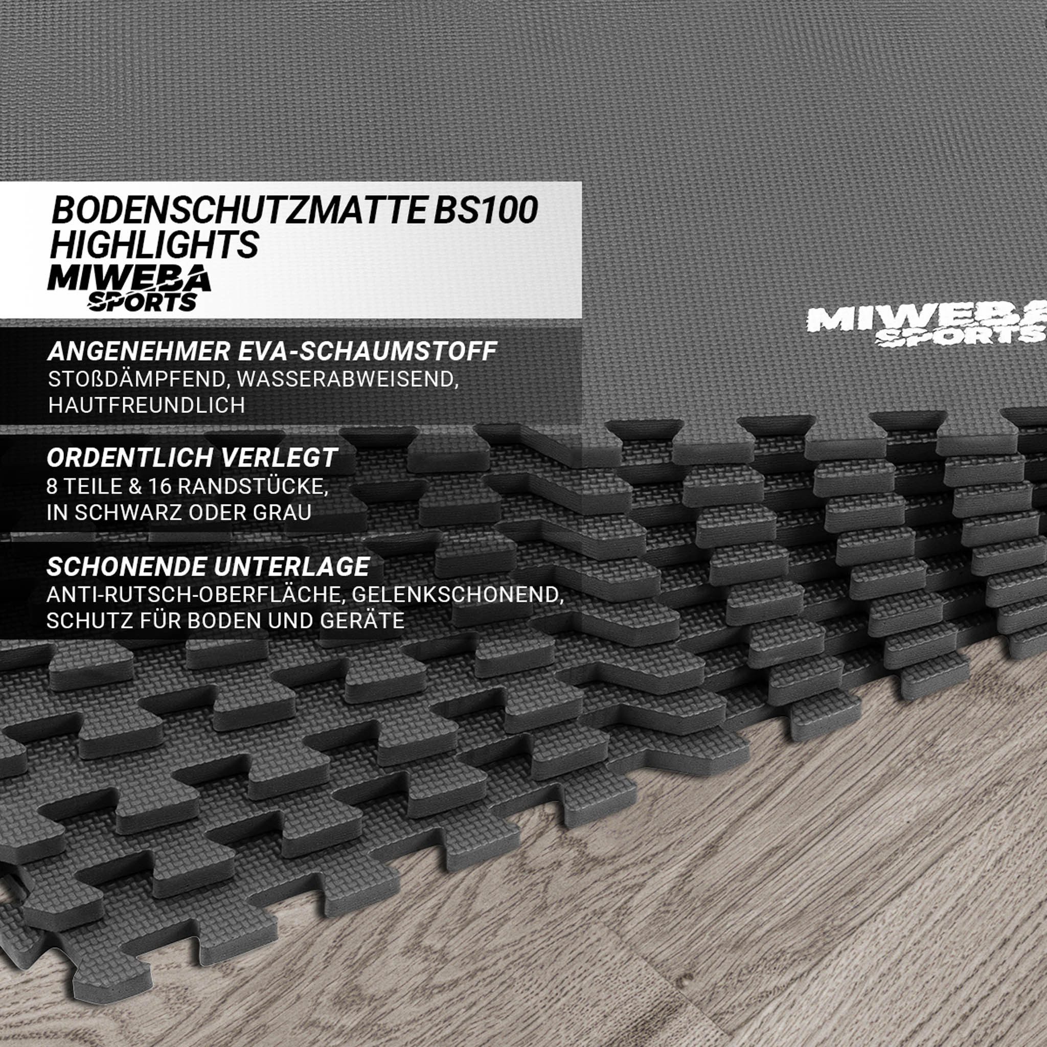 Miweba Sports Bodenschutzmatte BS100 - BS50 Puzzlematte - Premium Trainings günstig online kaufen