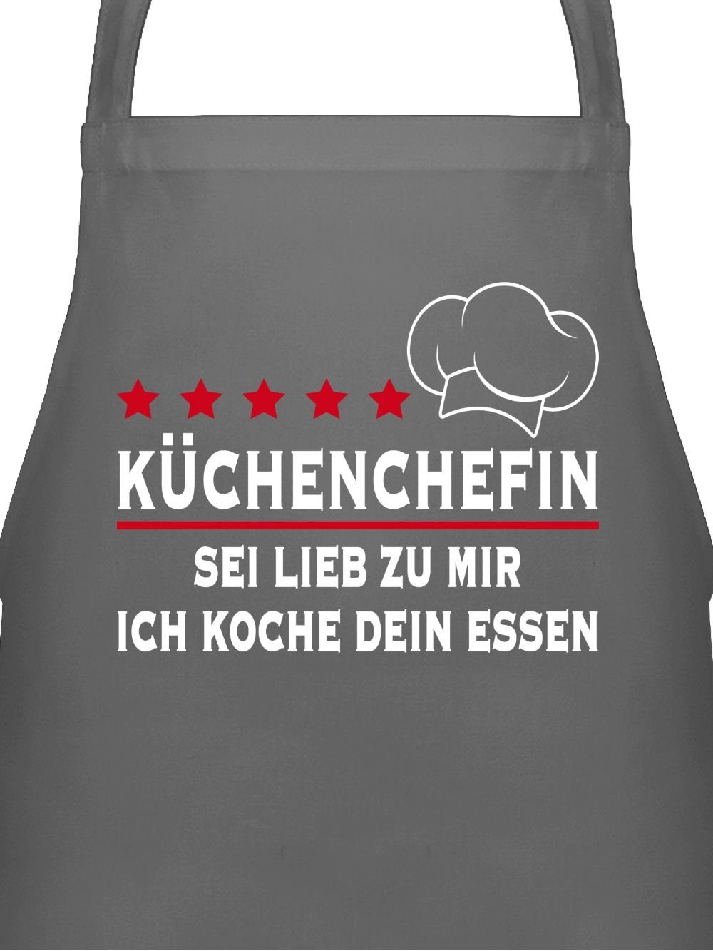 Shirtracer Kochschürze Küchenchefin Sei lieb zu mir ich koche dein Essen I Geschenk Köchin, (1-tlg), Kochschürze Damen Frauen