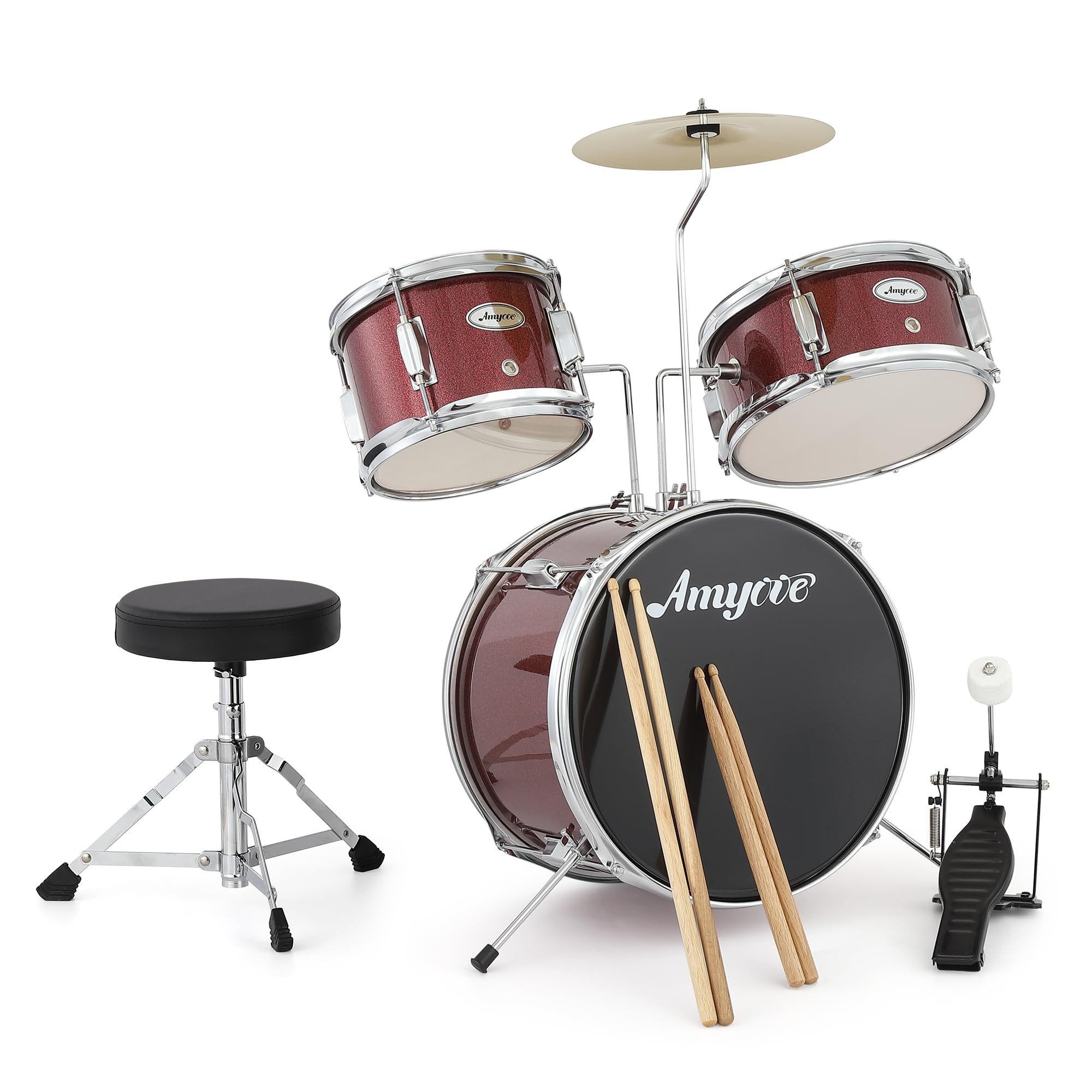 GarveeMore Bass Drum Trommel Set für Kinder 3 Trommel Akustische Trommel Set