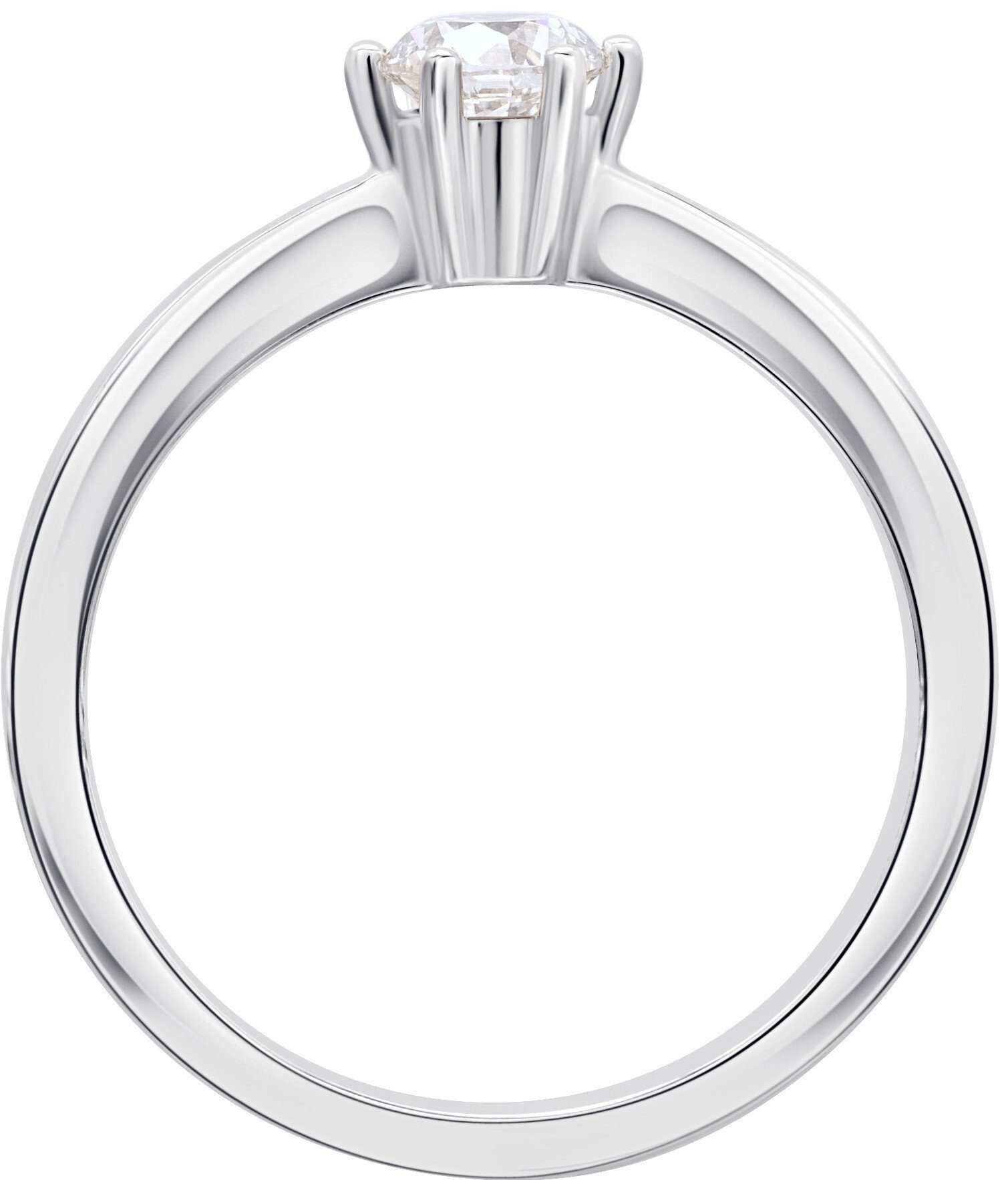 Diamantring Diamant Damen ONE ct ELEMENT 750 0.25 Gold Ring aus Brillant Weißgold, Schmuck