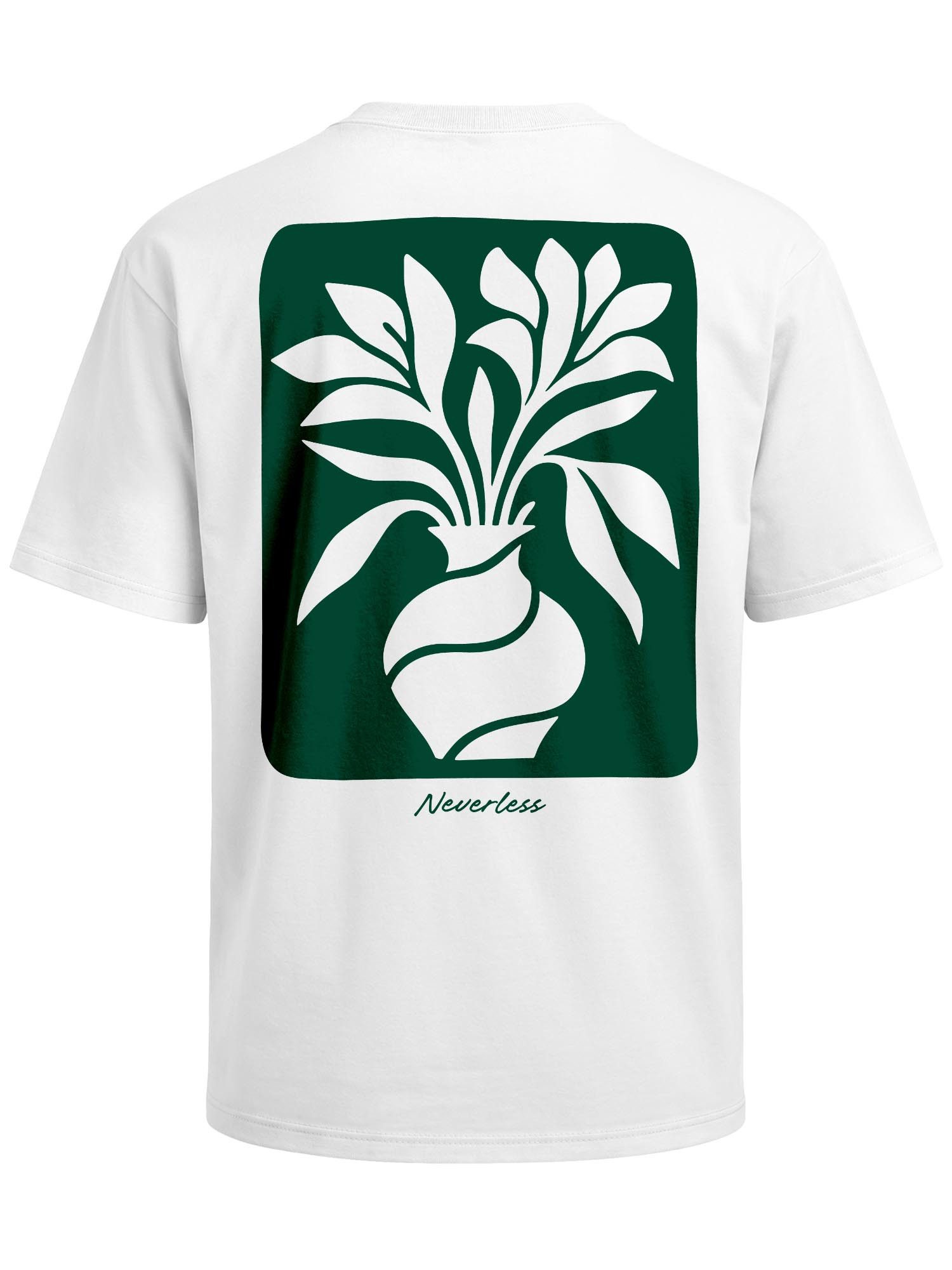 Neverless Oversize-Shirt Herren T-Shirt - Flower Vase - Oversized Relaxed Fit Printshirt mit Print