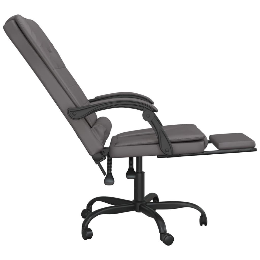 furnicato Bürostuhl mit Massagefunktion Grau St) (1 Kunstleder