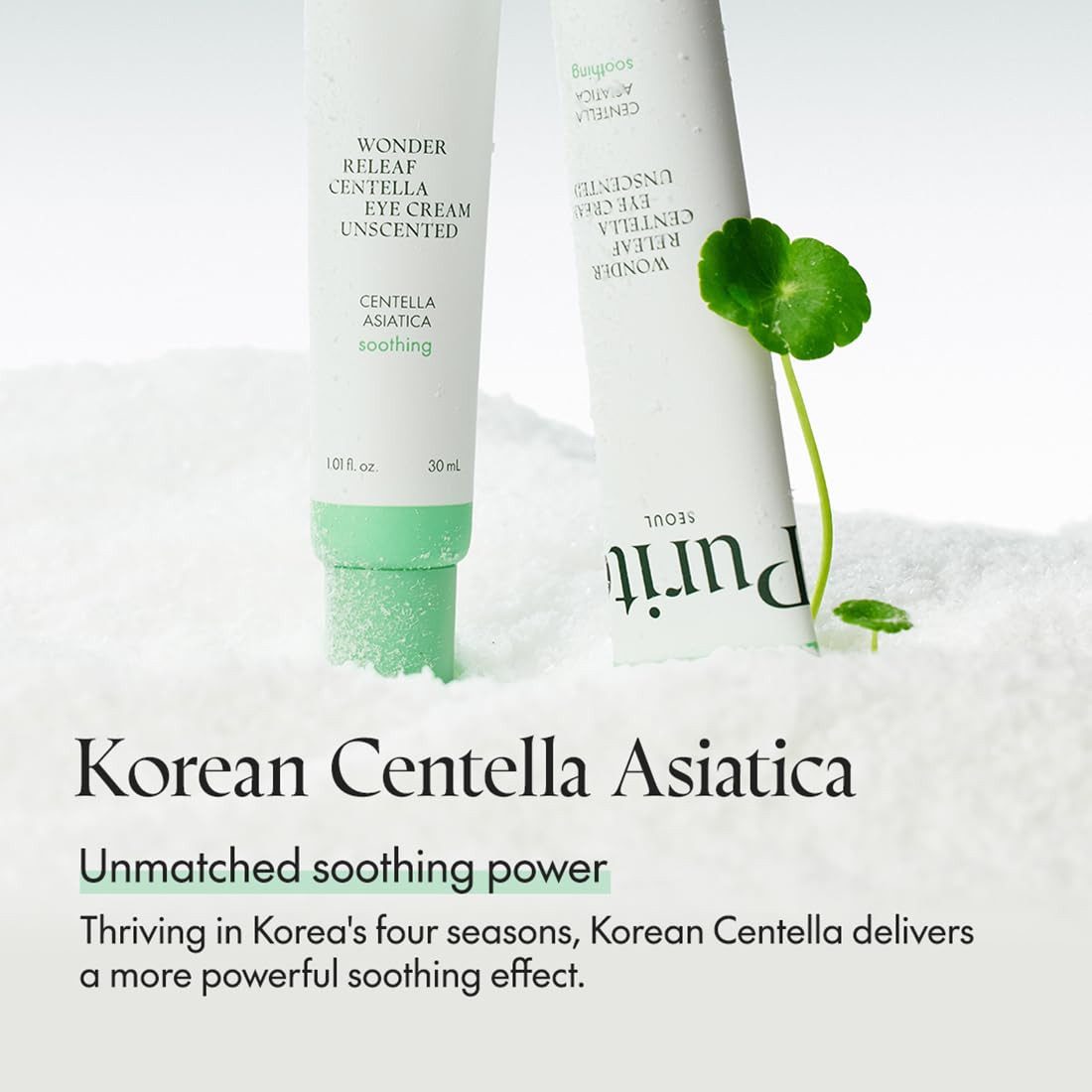 Purito Seoul Anti-Aging-Augencreme Wonder Releaf Centella Eye Cream Unscented 30 ml – vegane, duftfreie, Augencreme mit 47 % CICA, Peptiden & Ceramiden – beruhigend, feuchtigkeitsspendend – für empfindliche Haut & Mundpartie geeignet