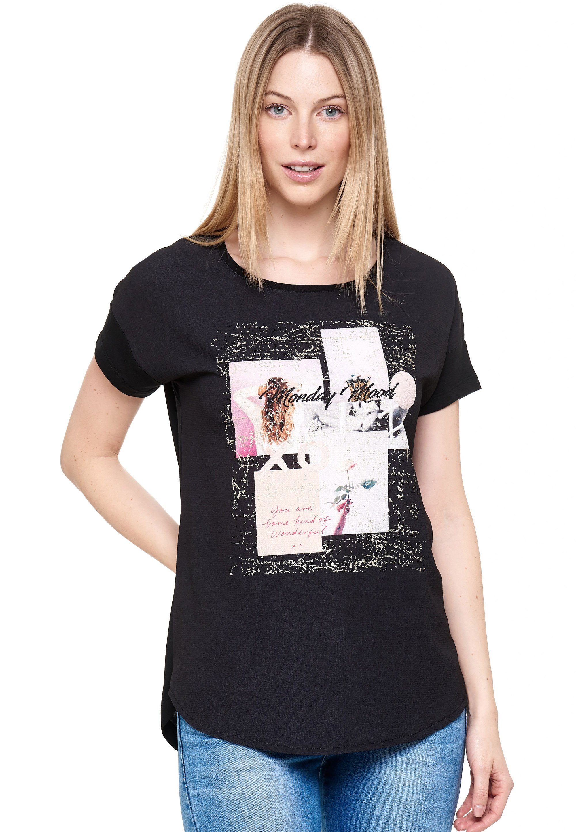 Decay mit schwarz stilbewusstem Frontprint T-Shirt