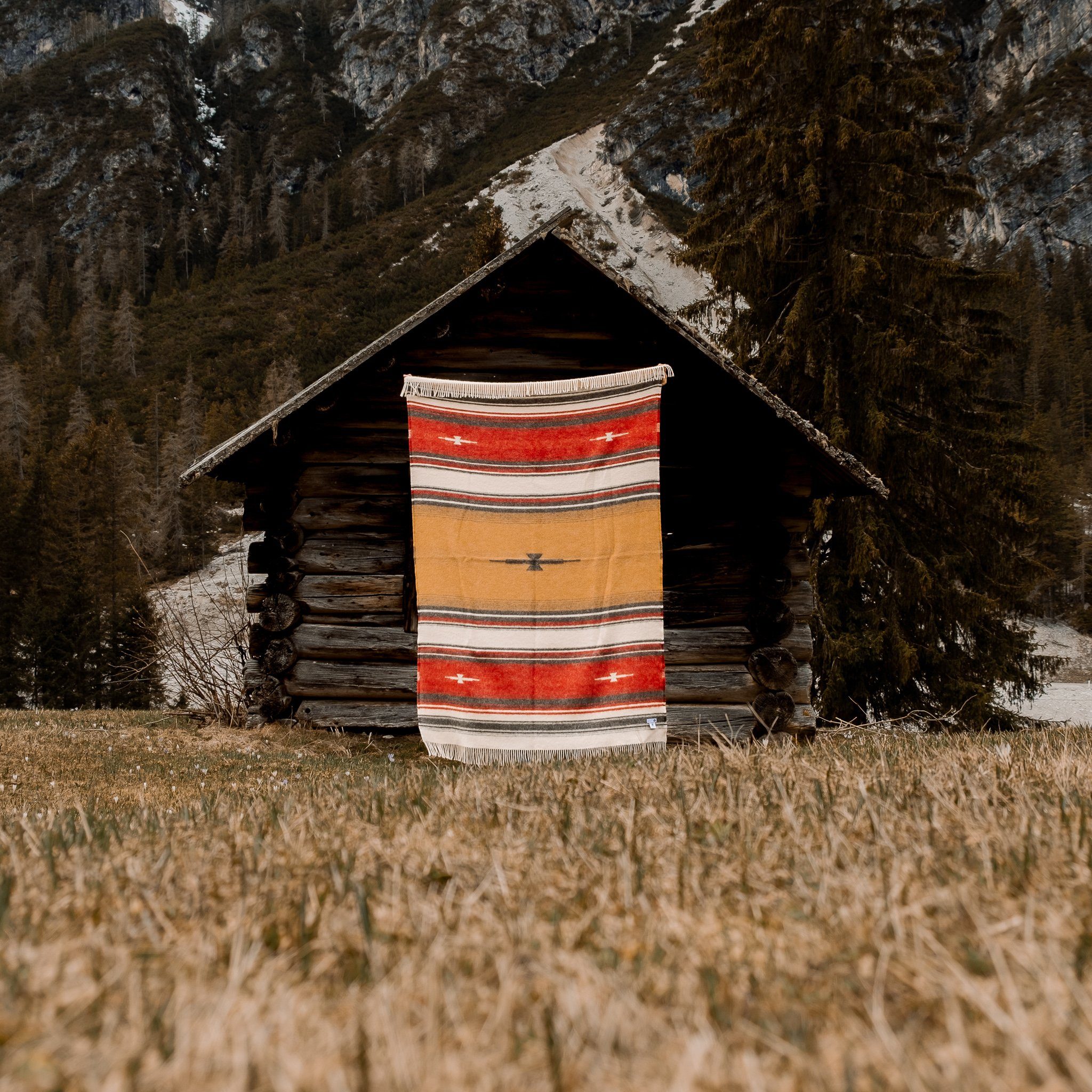 Wolldecke PATAGONIA, Steppenwolle, Nachhaltige Wolldecke bunt 130x200cm, Made in EU aus 100% Schurwolle