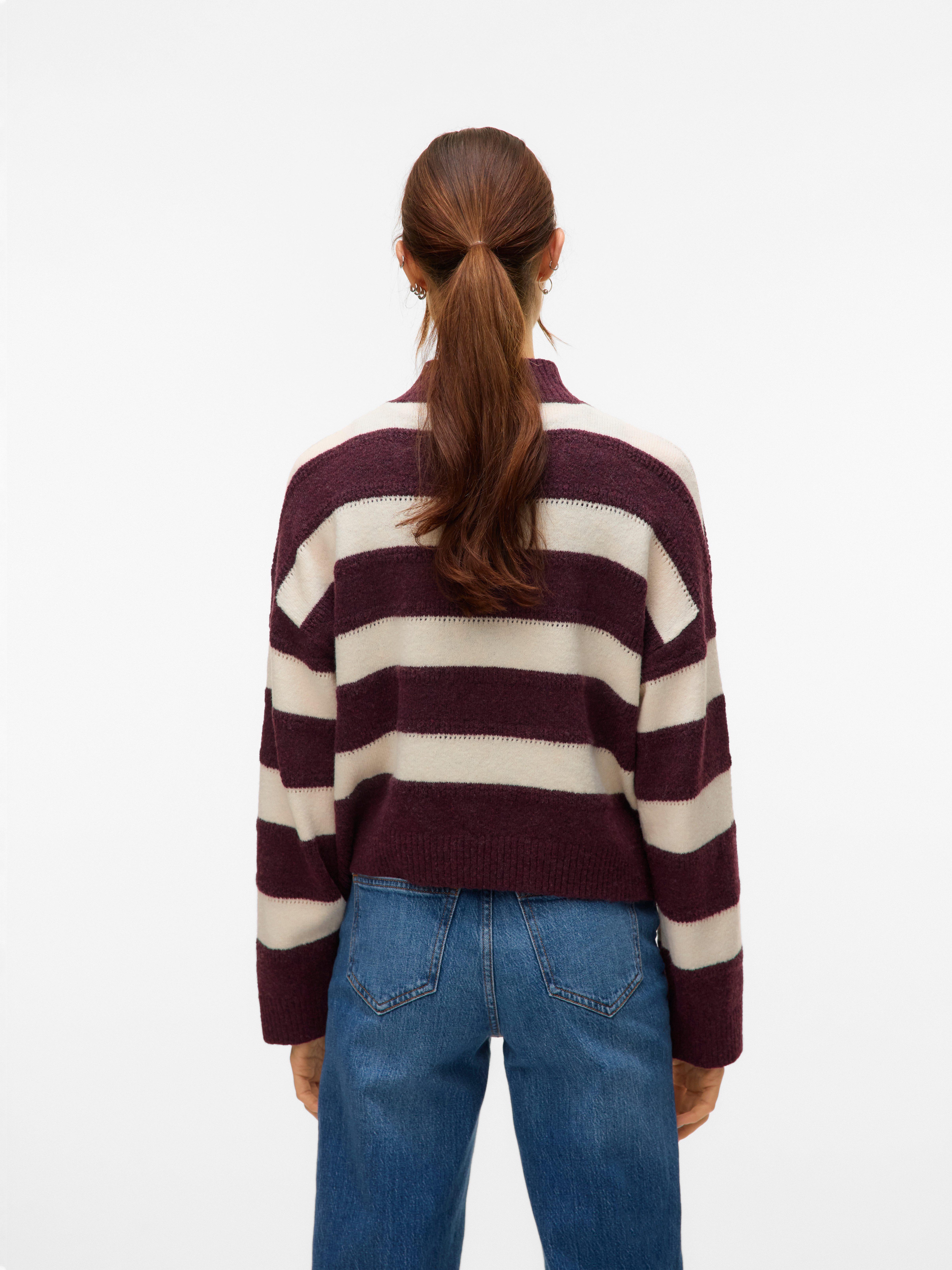 Vero Moda Strickpullover VMINEZ LS HIGHNECK SHORT PULLOVER BOO günstig online kaufen