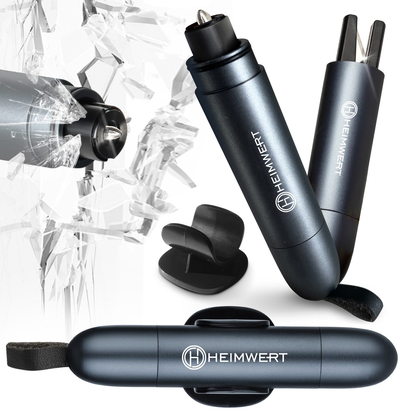 HEIMWERT Hammer Gurtschneider Notfallhammer, mit Testglas zum Üben - Zerstö günstig online kaufen