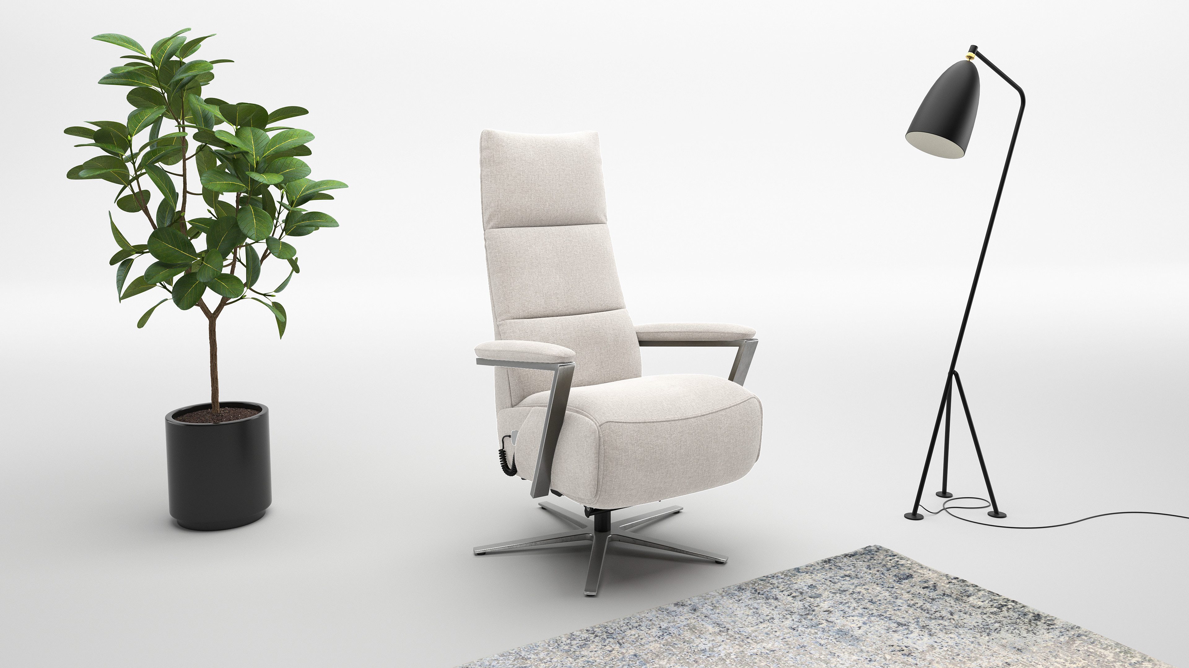 sit&more TV-Sessel Vario Comfort, inkl. Kopfteilverstellung & 360° Drehfunktion, mit Gasdruck, Höhe der Armlehnen 64cm