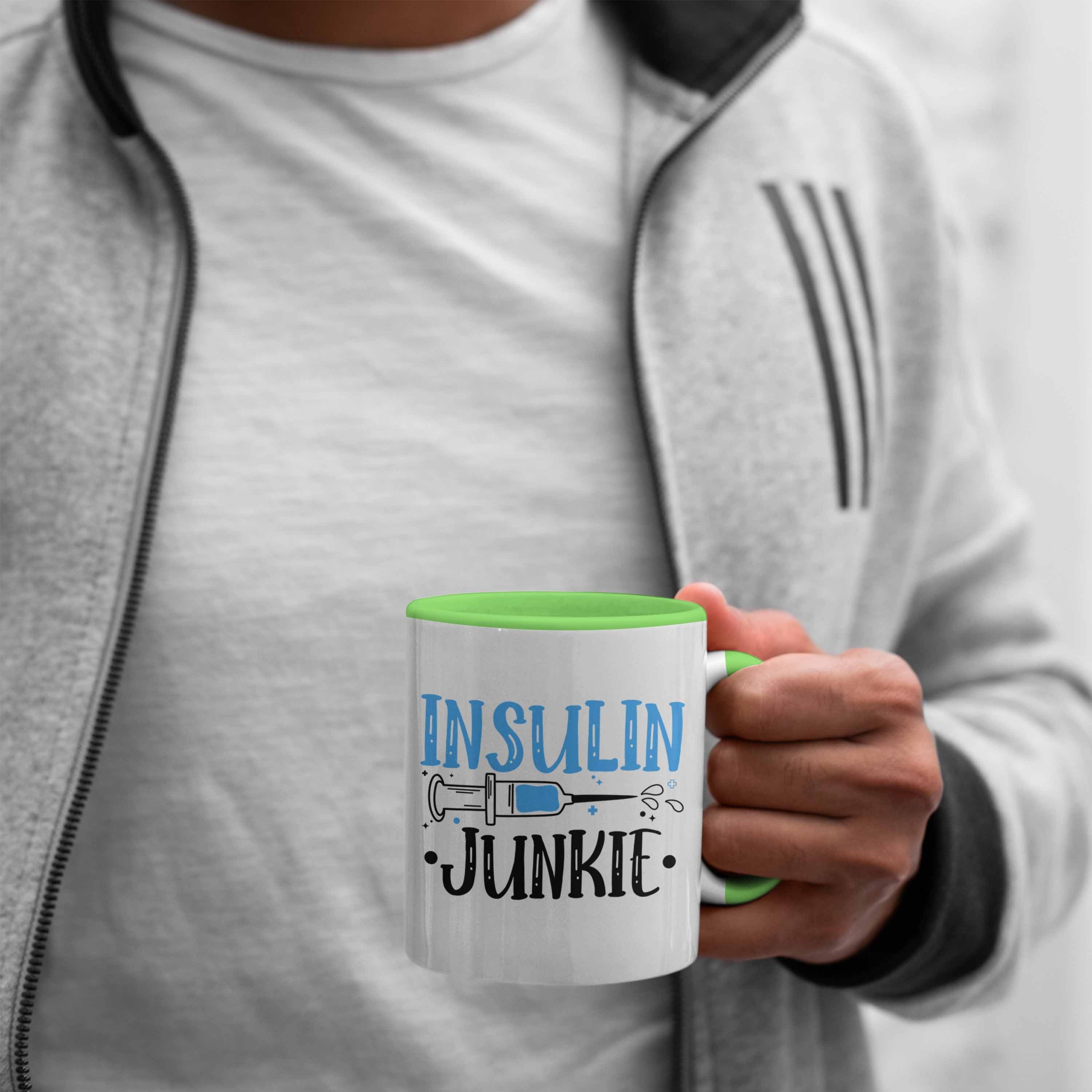 Trendation Diabetiker Zucker Geschenk Insulin Trendation Diabetis Tasse Junkie - Spruch Tasse Lustiger Grün Patient