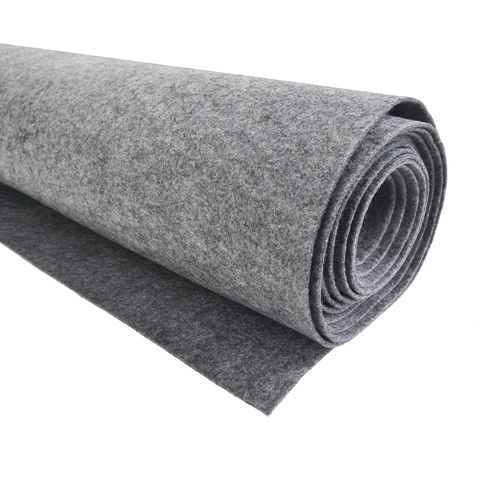 maDDma Stoff Bastelfilz 1m Meterware Filz 90cm x 1,5mm Dekofilz Taschenfilz, hellgrau meliert