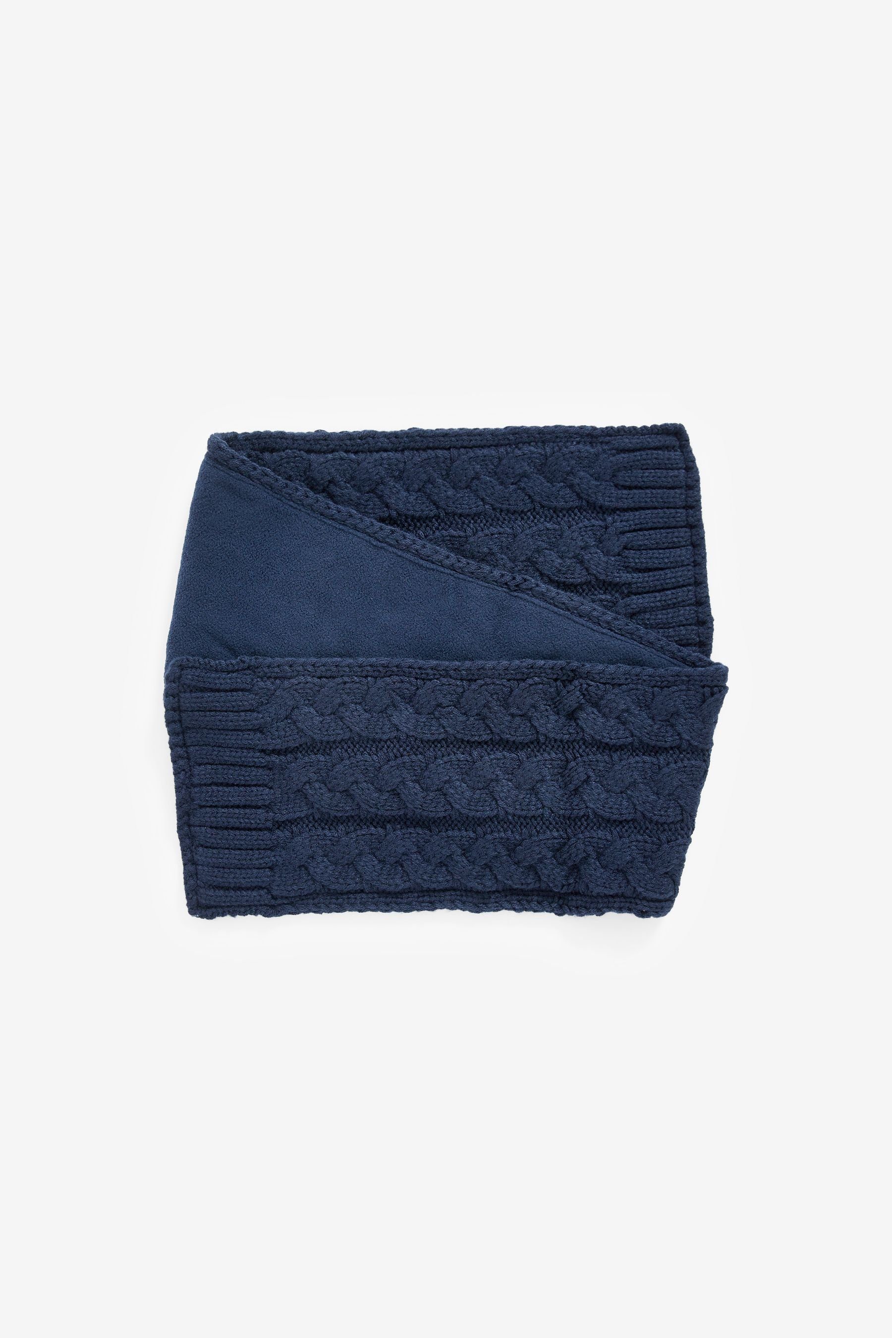 3er-Set & Mütze Schal Strickmütze, Navy Schal Next Blue (3-tlg) im Handschuhe und