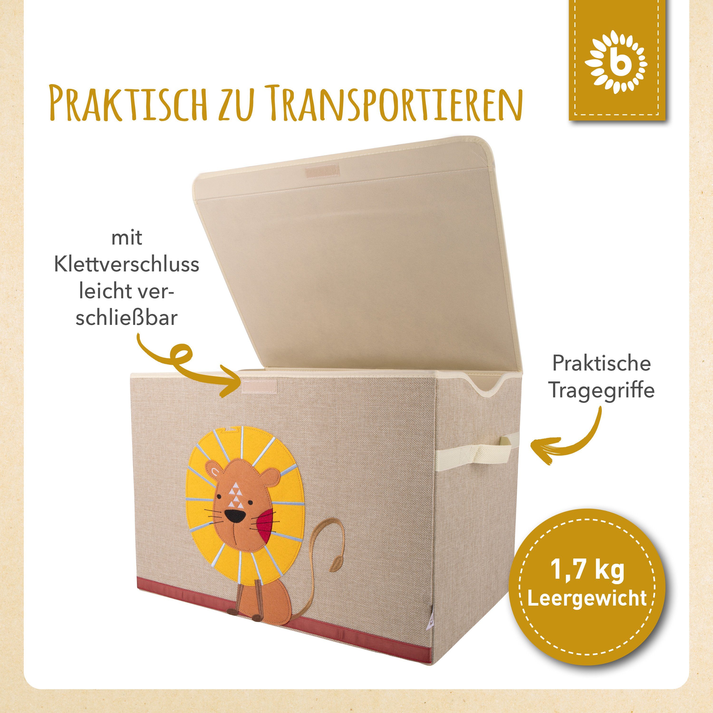 BIECO Spielzeugtruhe Bieco Aufbewahrungsbox mit Deckel 65L, faltbar Spielzeugkiste – Bild 4 von 5