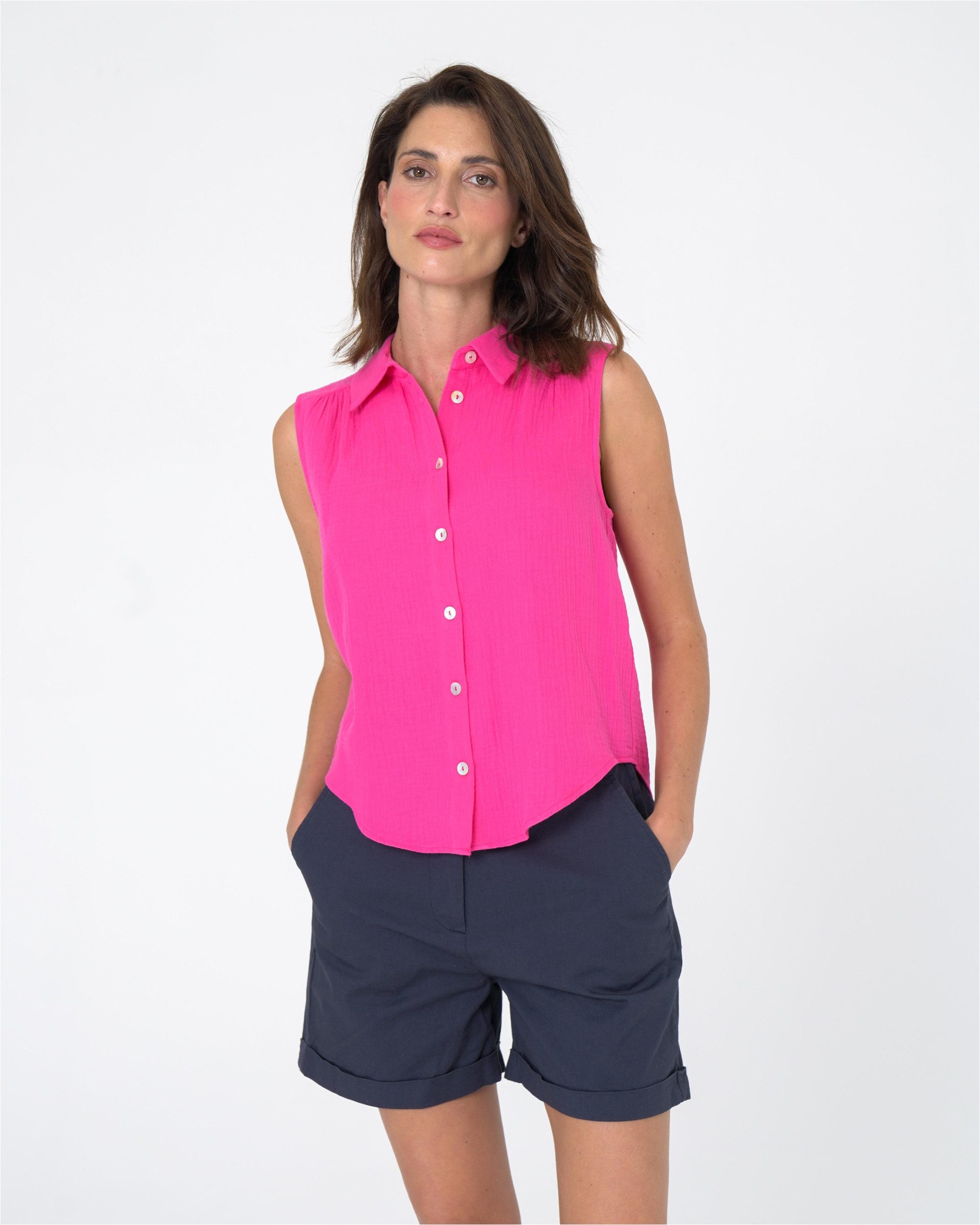 freshlions Klassische Bluse Ruth (1-tlg) im ärmellosen Design