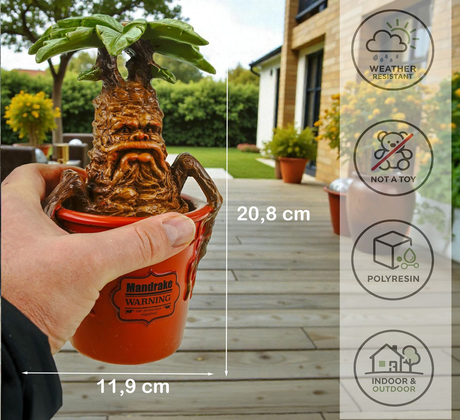 Disney Gartenfigur Mandrake 20,8 cm Offiziell lizenzierte Deko aus Polyresin