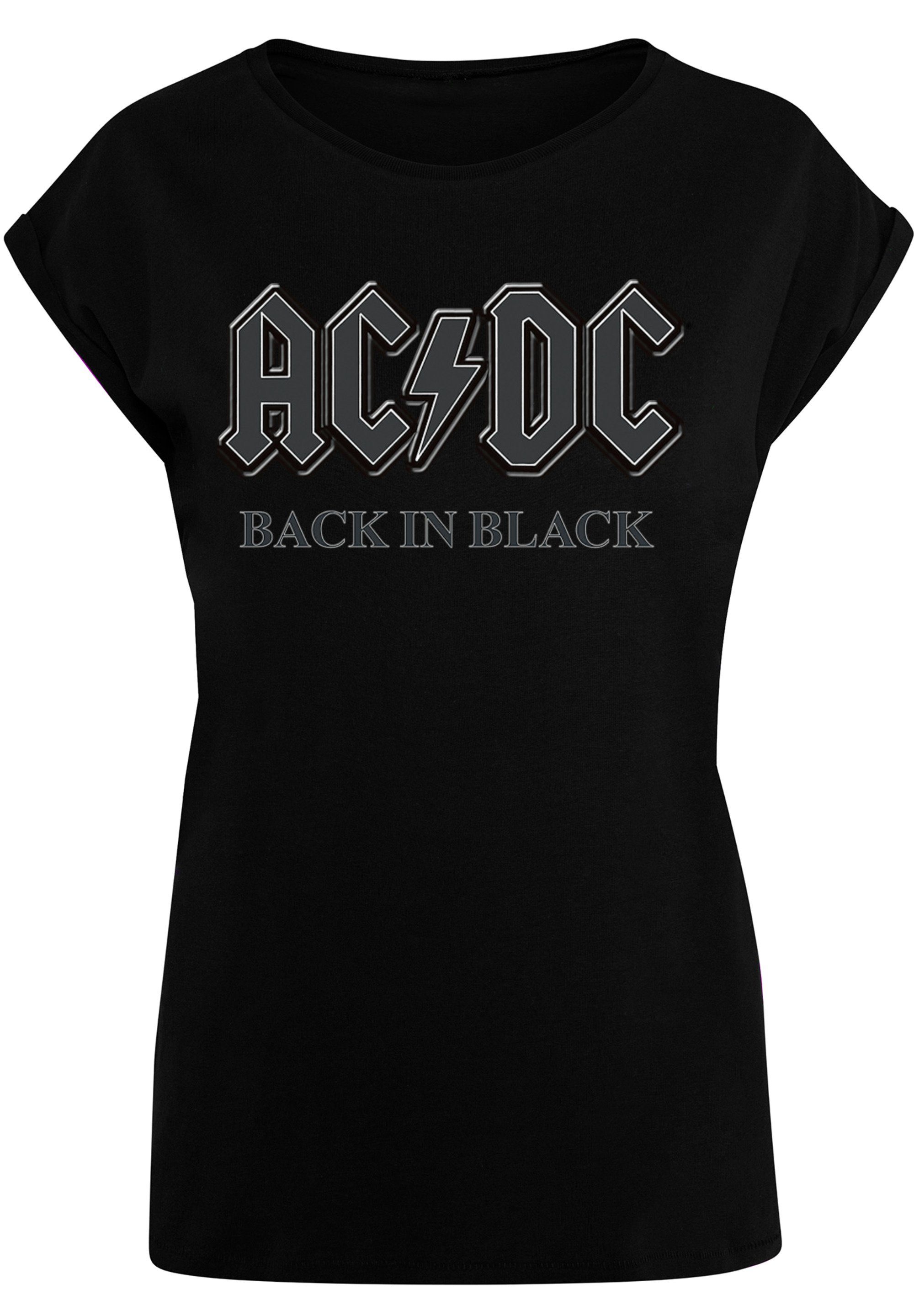 ACDC Print in PLUS SIZE F4NT4STIC Black Back T-Shirt