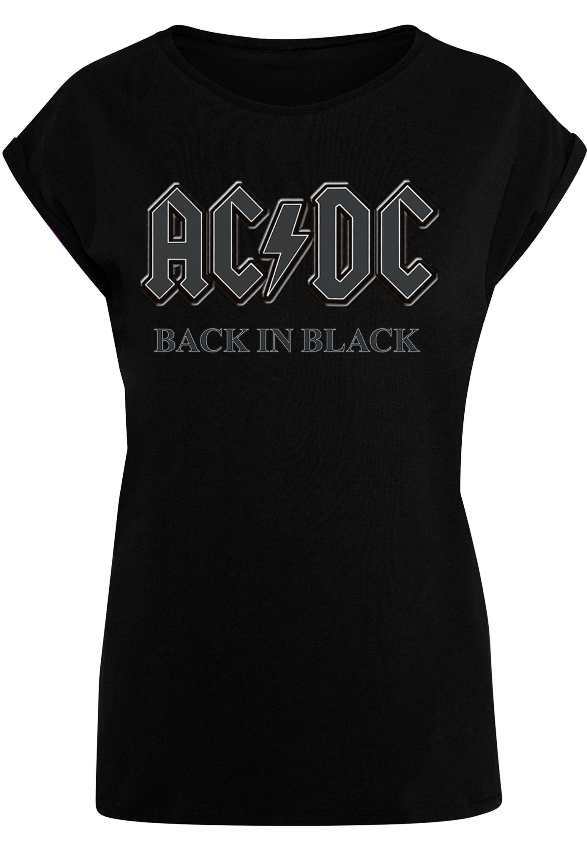 F4NT4STIC T-Shirt PLUS SIZE ACDC Back in Black Print