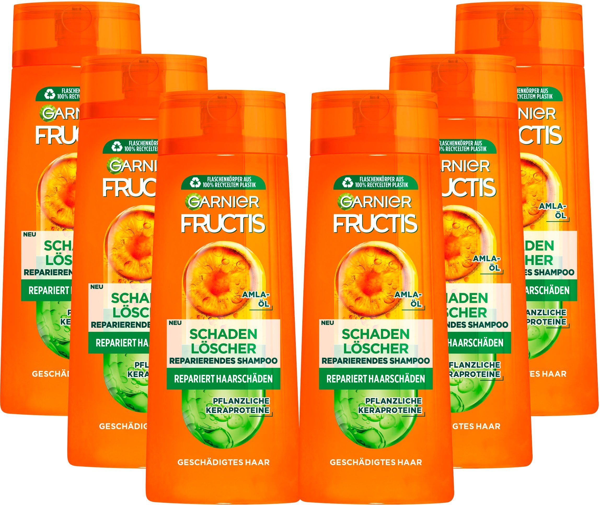GARNIER Haarshampoo Garnier Fructis Schadenlöscher Shampoo, Set, 6-tlg., Repariert Haarschäden
