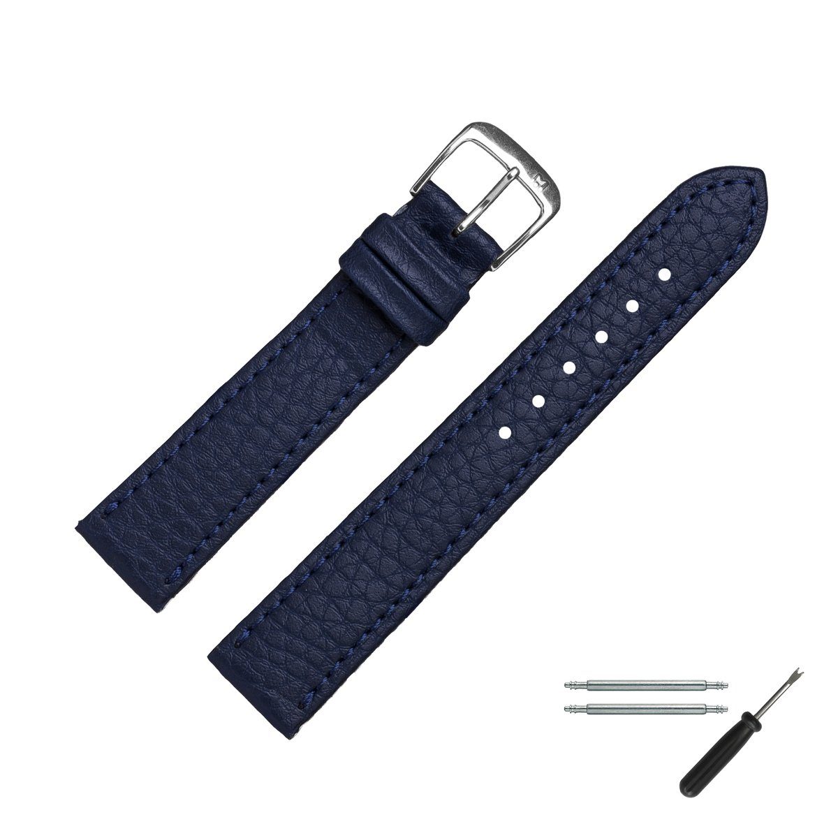 MARBURGER Uhrenarmband 18mm Kunststoff Vegan Blau günstig online kaufen