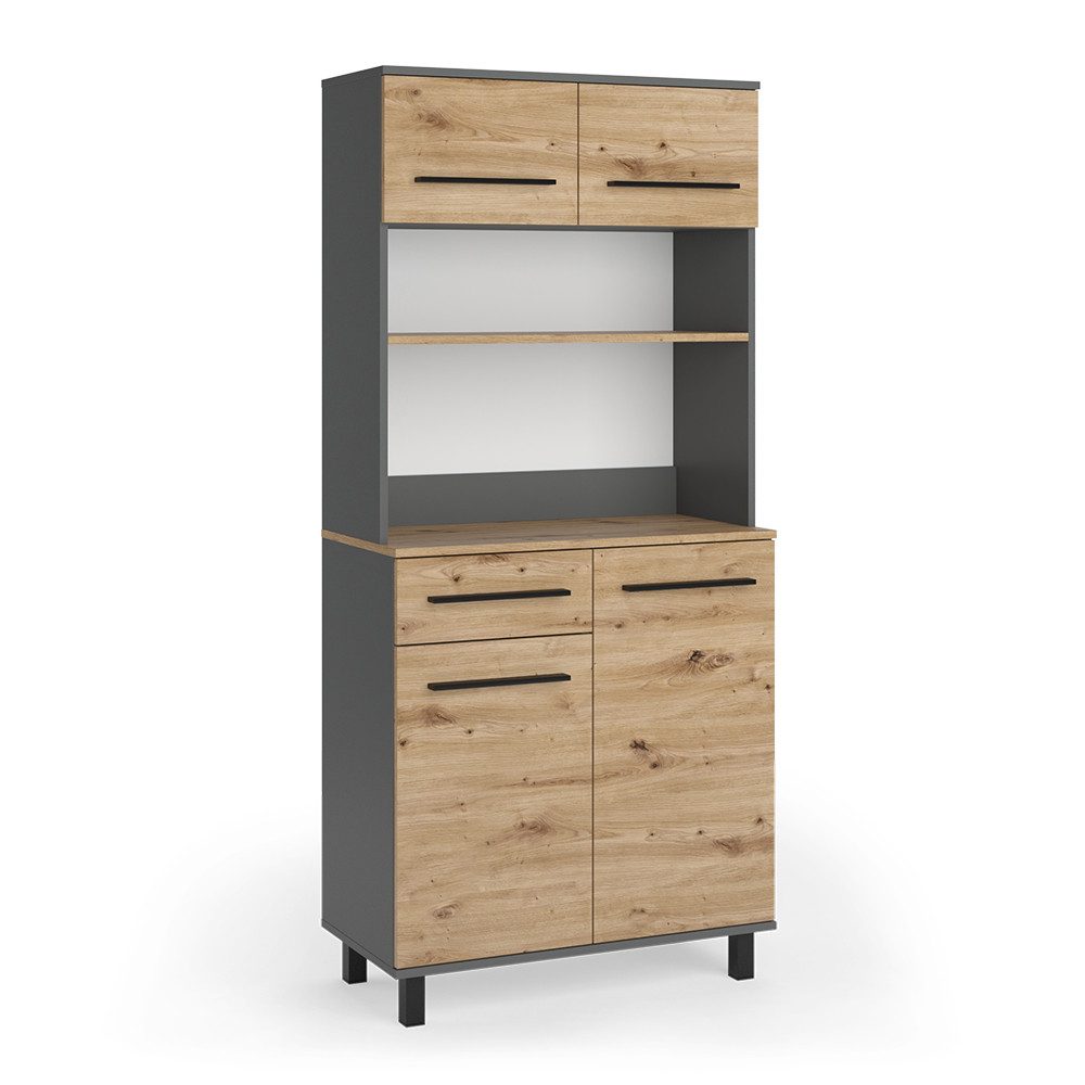 Vicco Küchenbuffet Pure, Artisan-Eiche/Anthrazit, 80.2 x 177 cm (1-St)