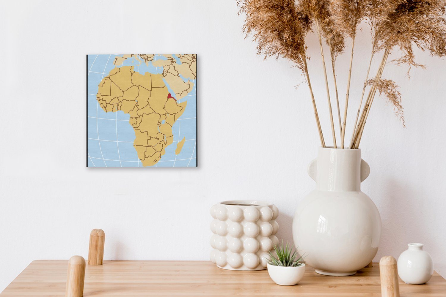 Landkarte, Wohnzimmer Illustration (1 von St), OneMillionCanvasses® Schlafzimmer Leinwandbild Eritrea auf Bilder afrikanischen der Leinwand für
