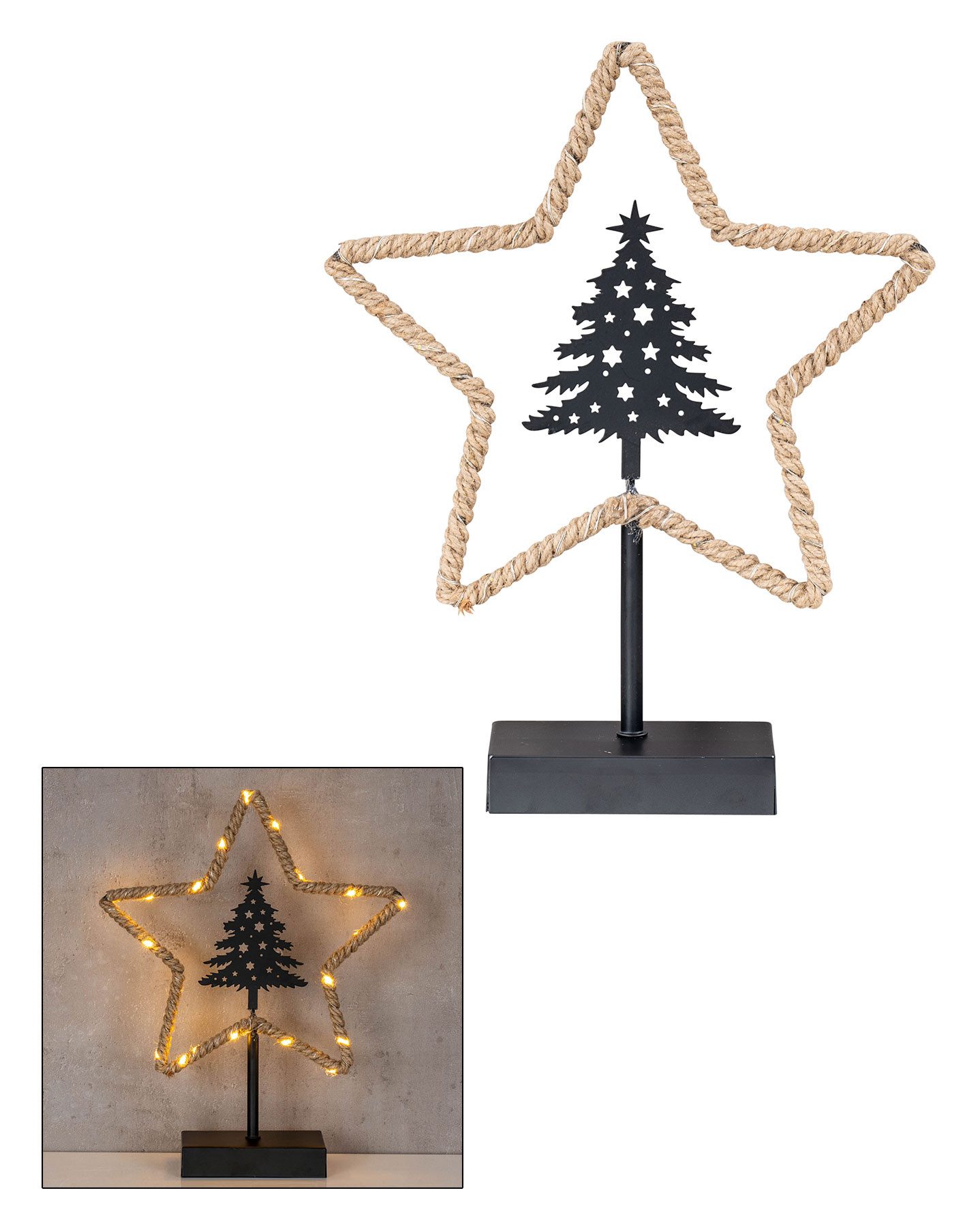 Levandeo® LED Stern, LED Stern H33cm Weihnachten Tanne Dekoleuchte Weihnach günstig online kaufen