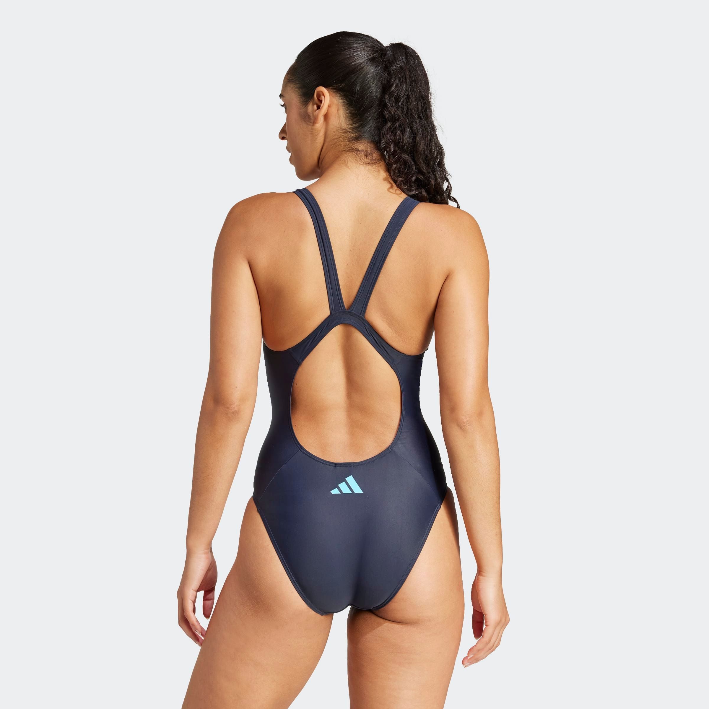 adidas Performance Badeanzug 3-STREIFEN V-BACK sportlicher Schnitt, stretchiges, chlorresistentes Material