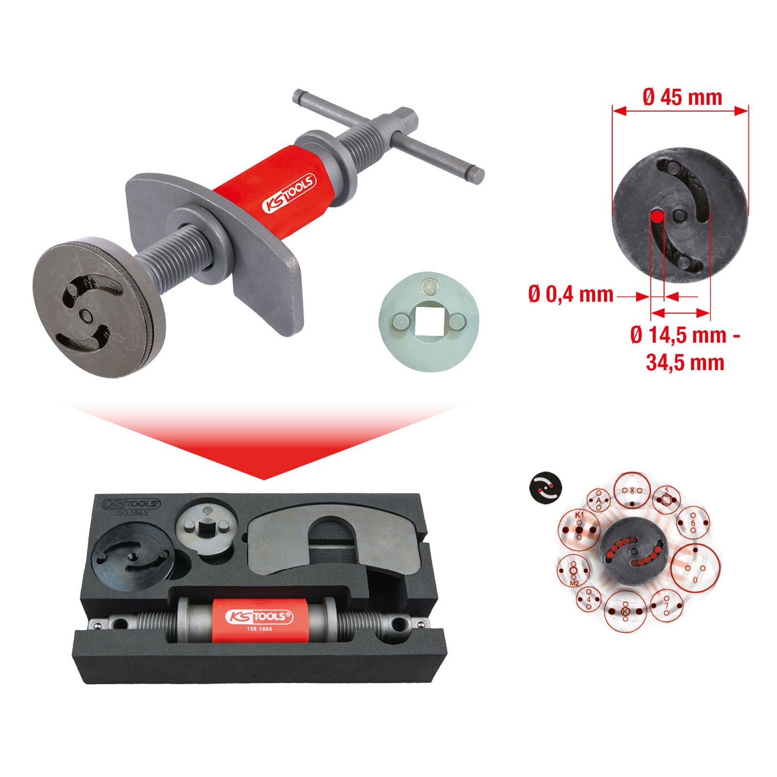 Thumbnail - KS Tools Montagewerkzeug KS TOOLS Universal Bremskolben-Rückstell-Werkzeug-Satz 4tlg. - 15...