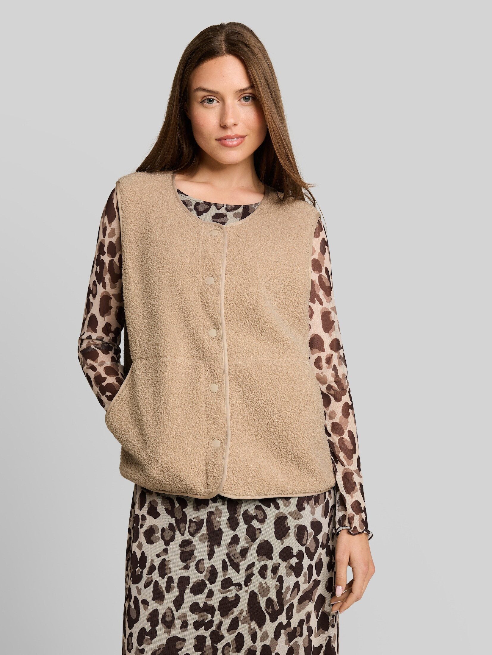 TOM TAILOR Sweatshirt Strick & Sweatshirts Boxy Fit Teddy Weste mit Taschen
