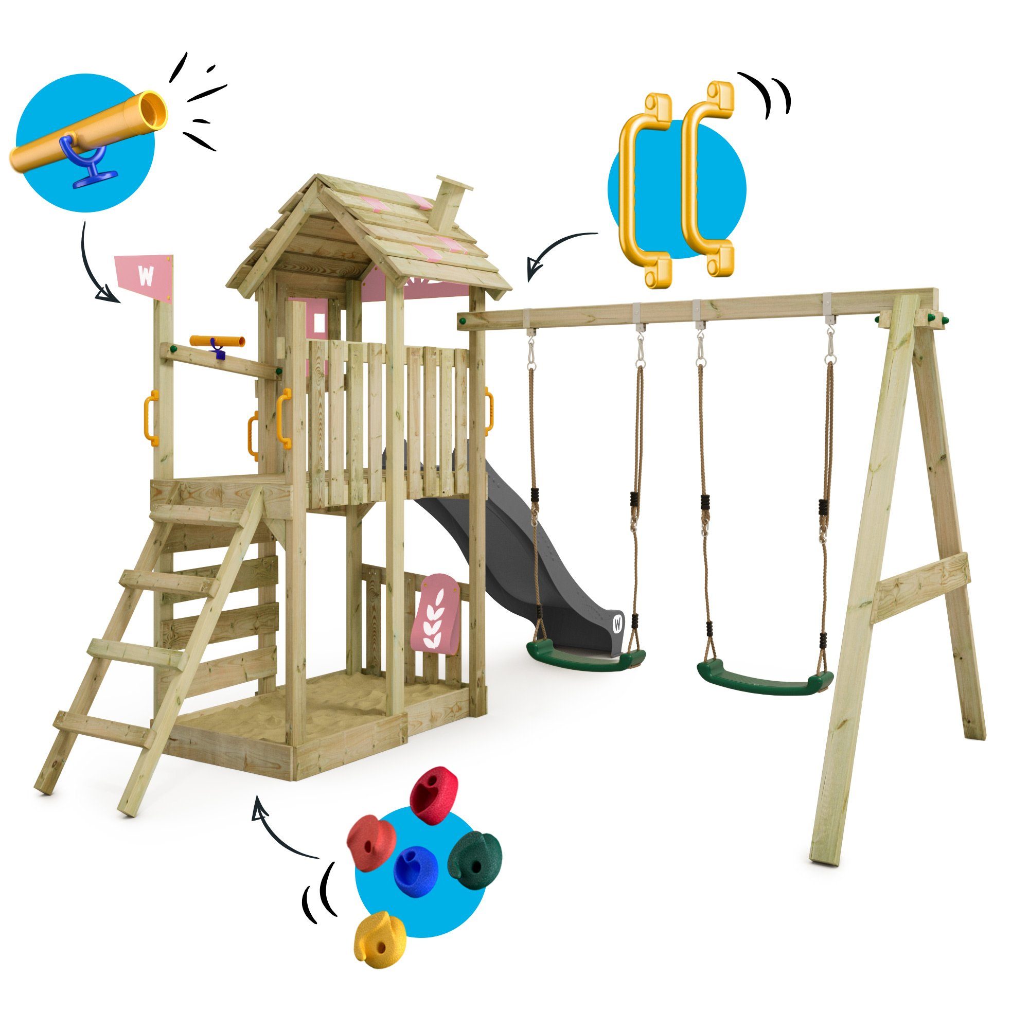 Wickey Spielturm FarmFlyer mit Rutsche, Anbaumodulen günstig online kaufen