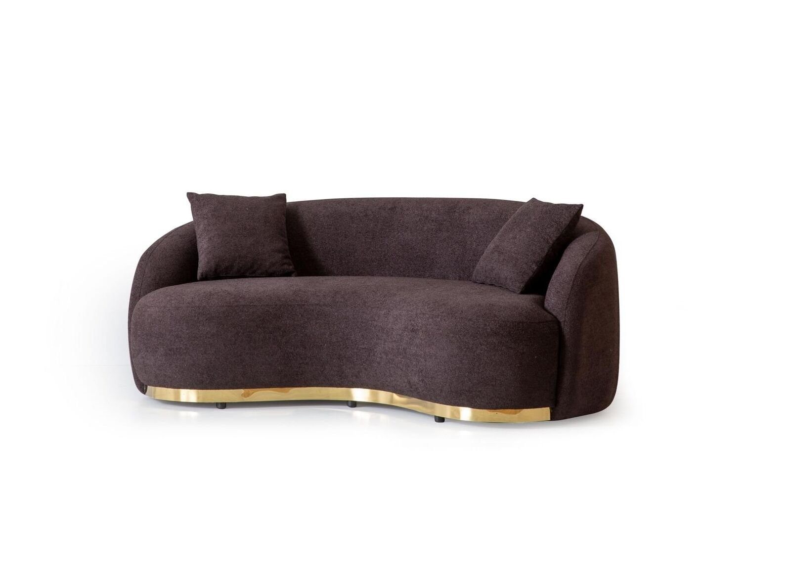 JVmoebel 3-Sitzer Luxus Sofa sitzer Europa Design 1 Textil 3 230cm, in weiche Sofa Braun - Made Teile, Polster