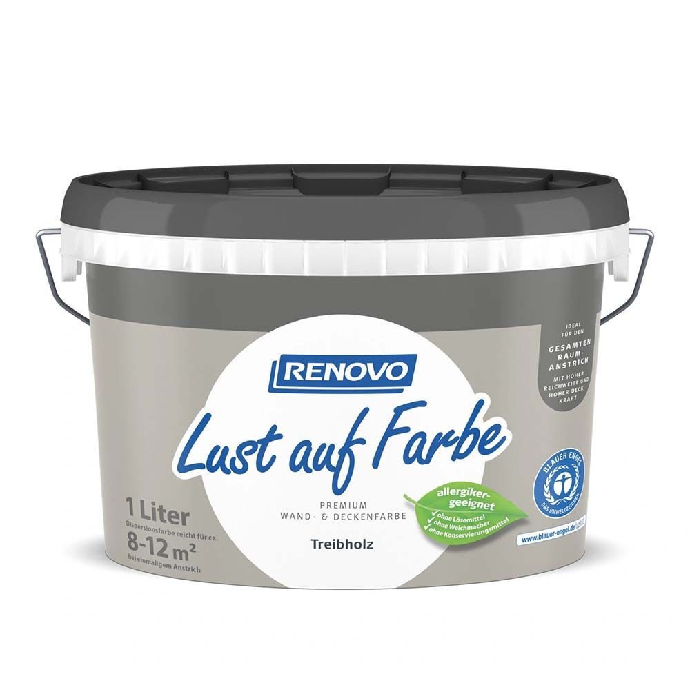 Renovo Wandfarbe Renovo Wand- und Deckenfarbe Lust auf Farbe matt 1,0 Ltr. Treibholz