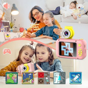 arnssien Erweiterte Optionen Kinderkamera (40 MP, 1x opt. Zoom, inkl. Lautsprecheranpassung Denkfähigkeit und Kinderkomfort mit 32GBSD-Karte, Mit 2,4-Zoll-1080P-Bildschirm und Flip-Linse, langer Akkulaufzeit)