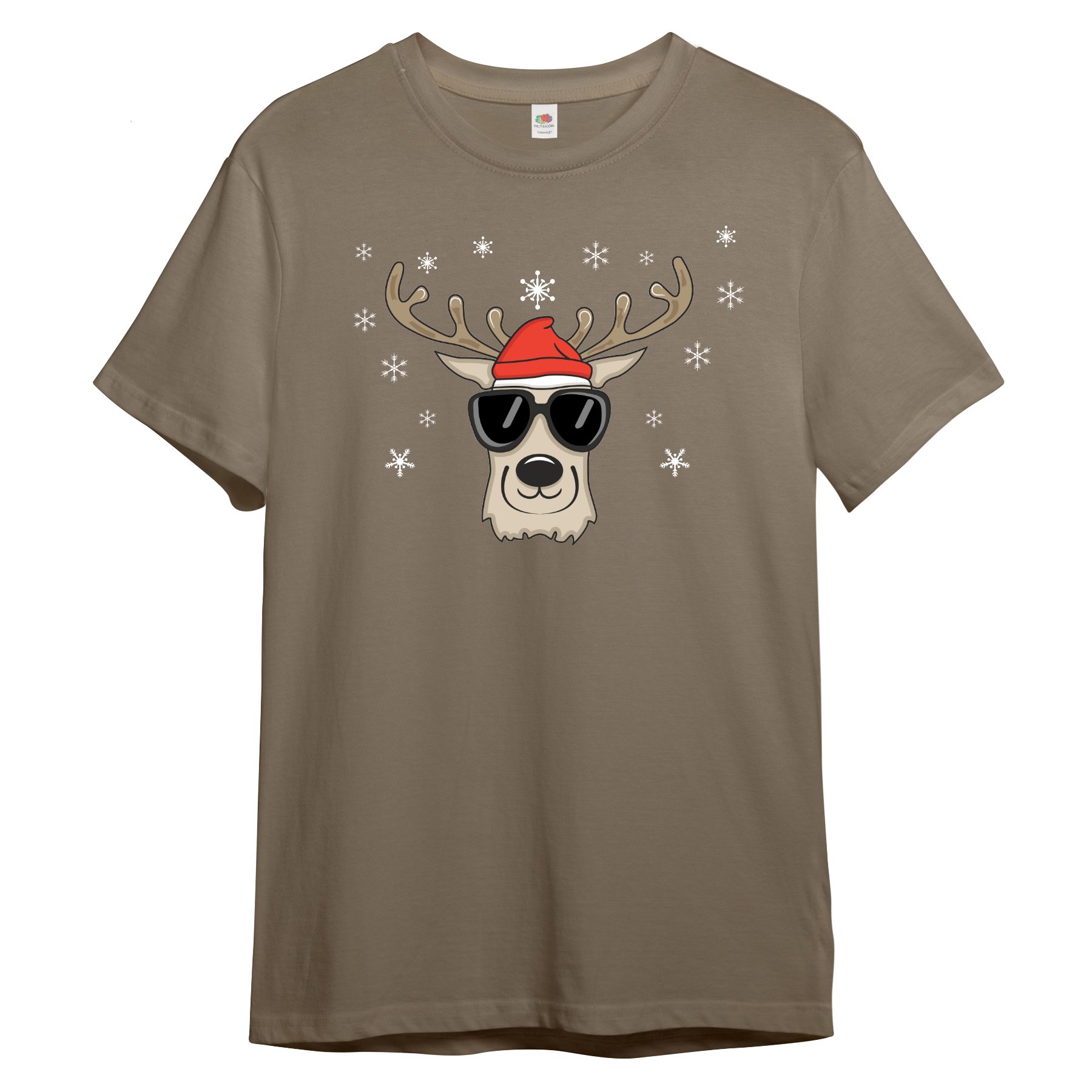 PAULGOS Print-Shirt Herren T-Shirt "Weihnachtshirsch mit Brille und Mütze" günstig online kaufen