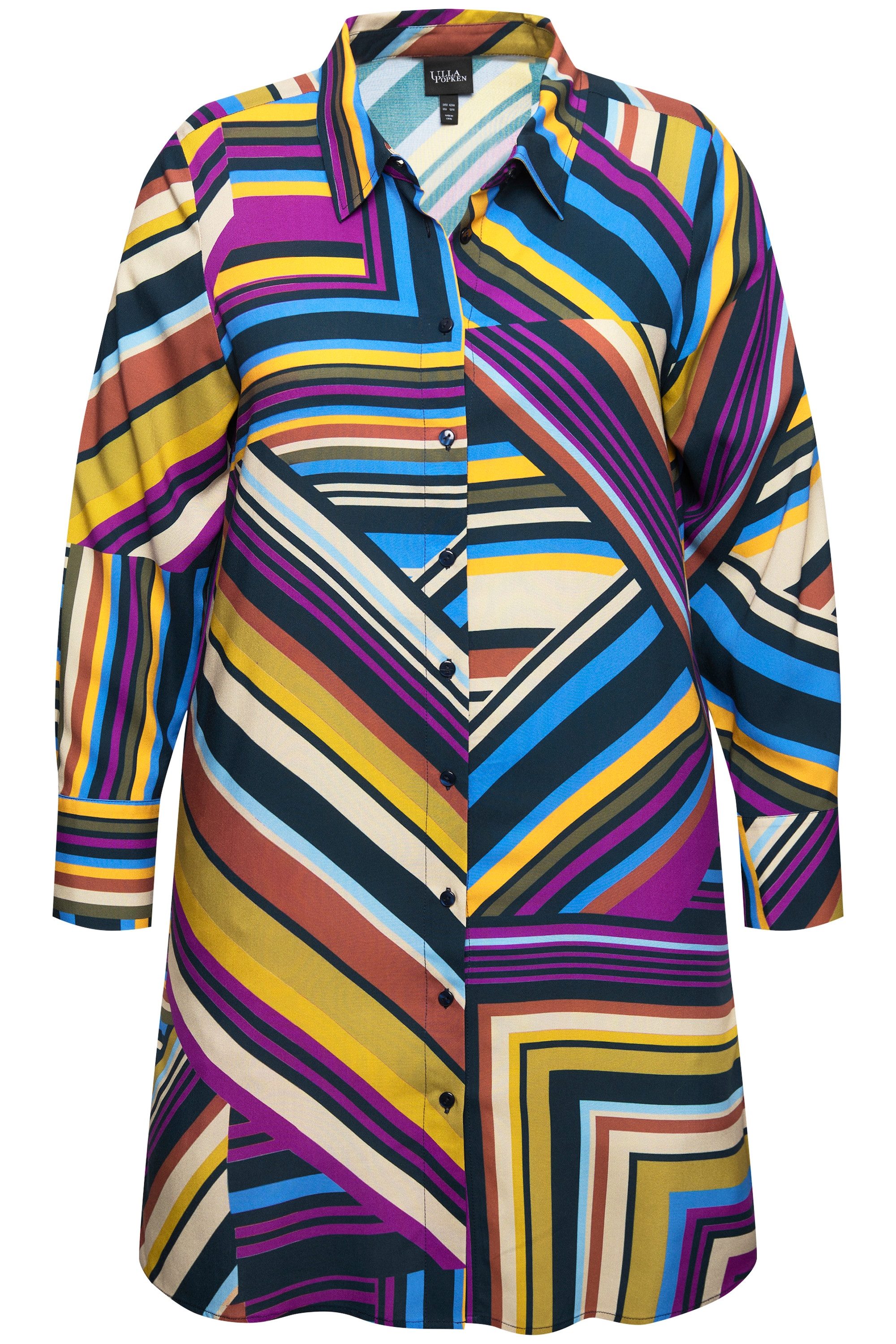 Ulla Popken Longbluse Longbluse grafischer Druck günstig online kaufen