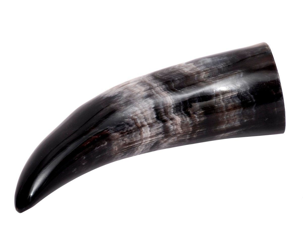 Brillibrum Bierkrug Trinkhorn Becher echtes Kuhhorn Horn Bierkrug Mittelalter