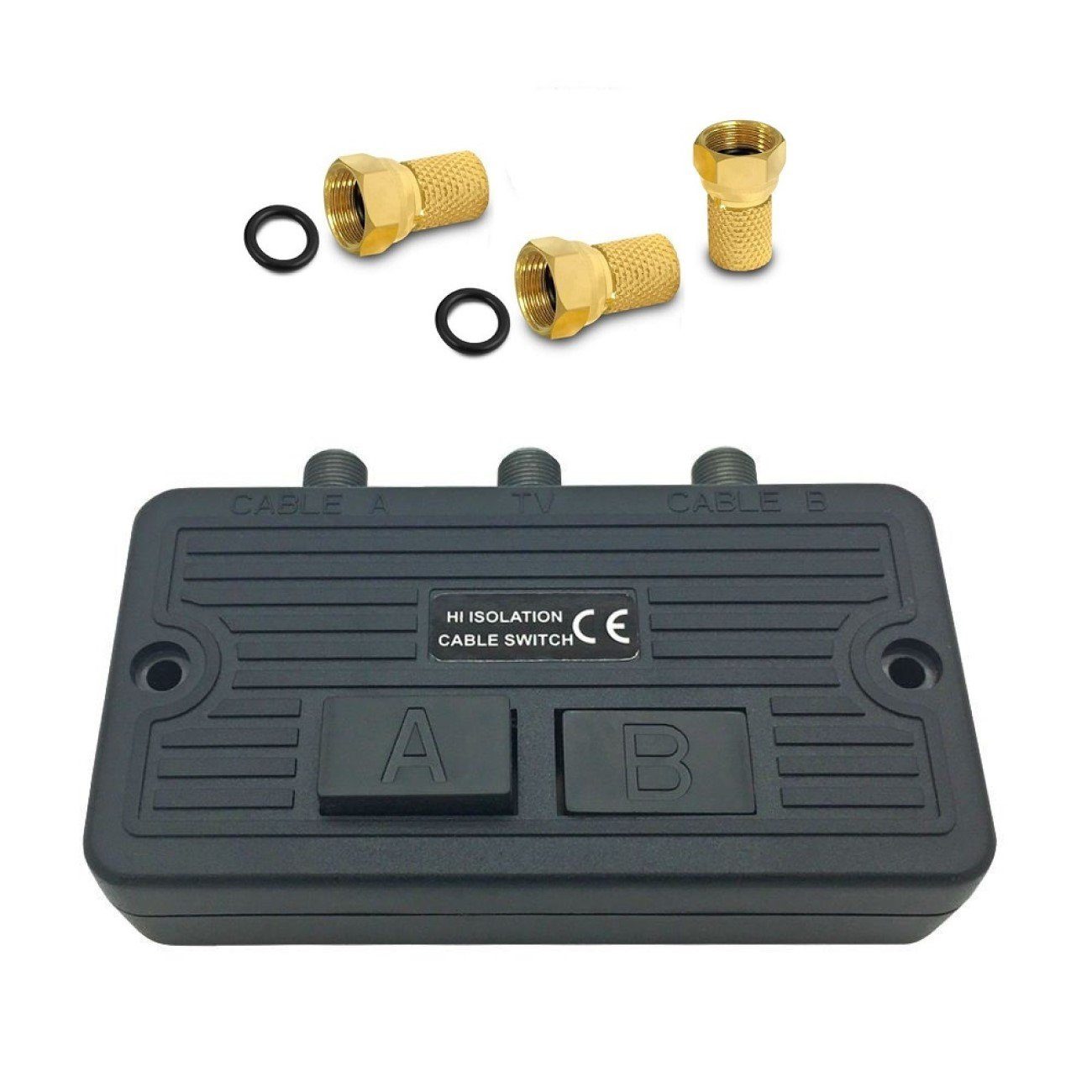 ARLI Переключатель Antennen Umschalter für BK- und SAT-Anlagen + 3x F-Stecker, 2 fach Переключатель Set
