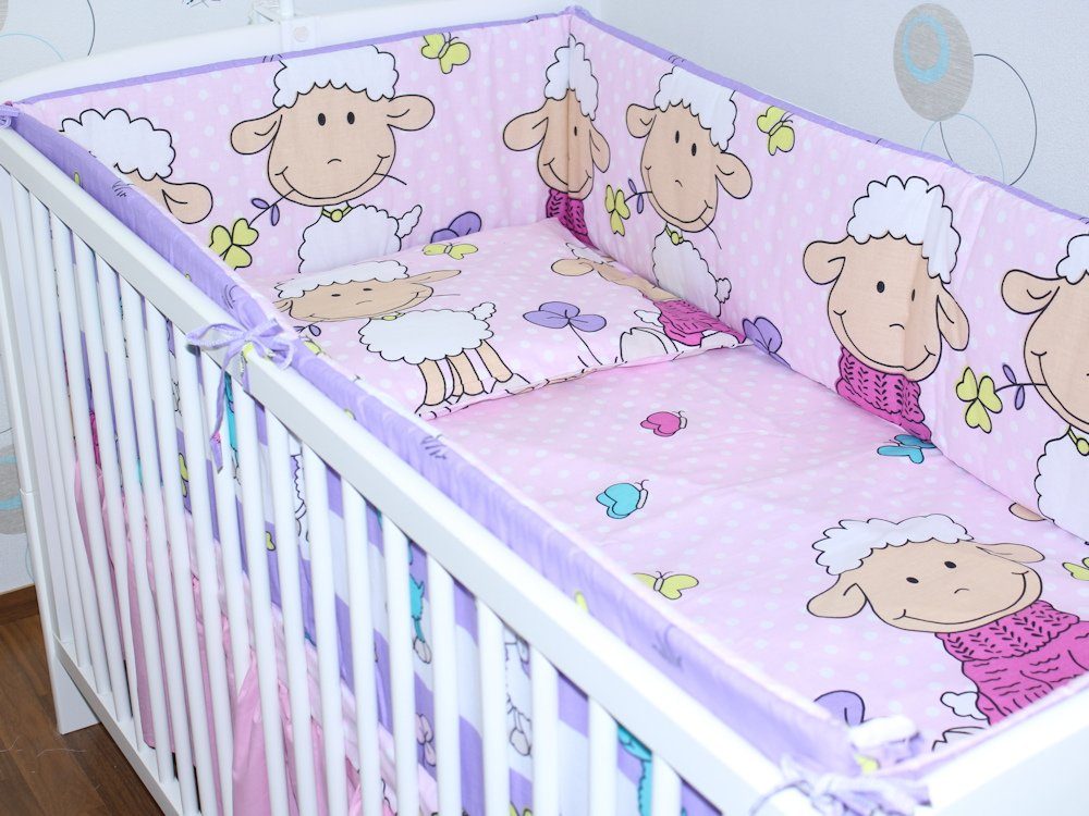 Babybettwäsche Baby Kinder Bettset- 3-5 teiliges mit 420 Nestchen Bettwäsche